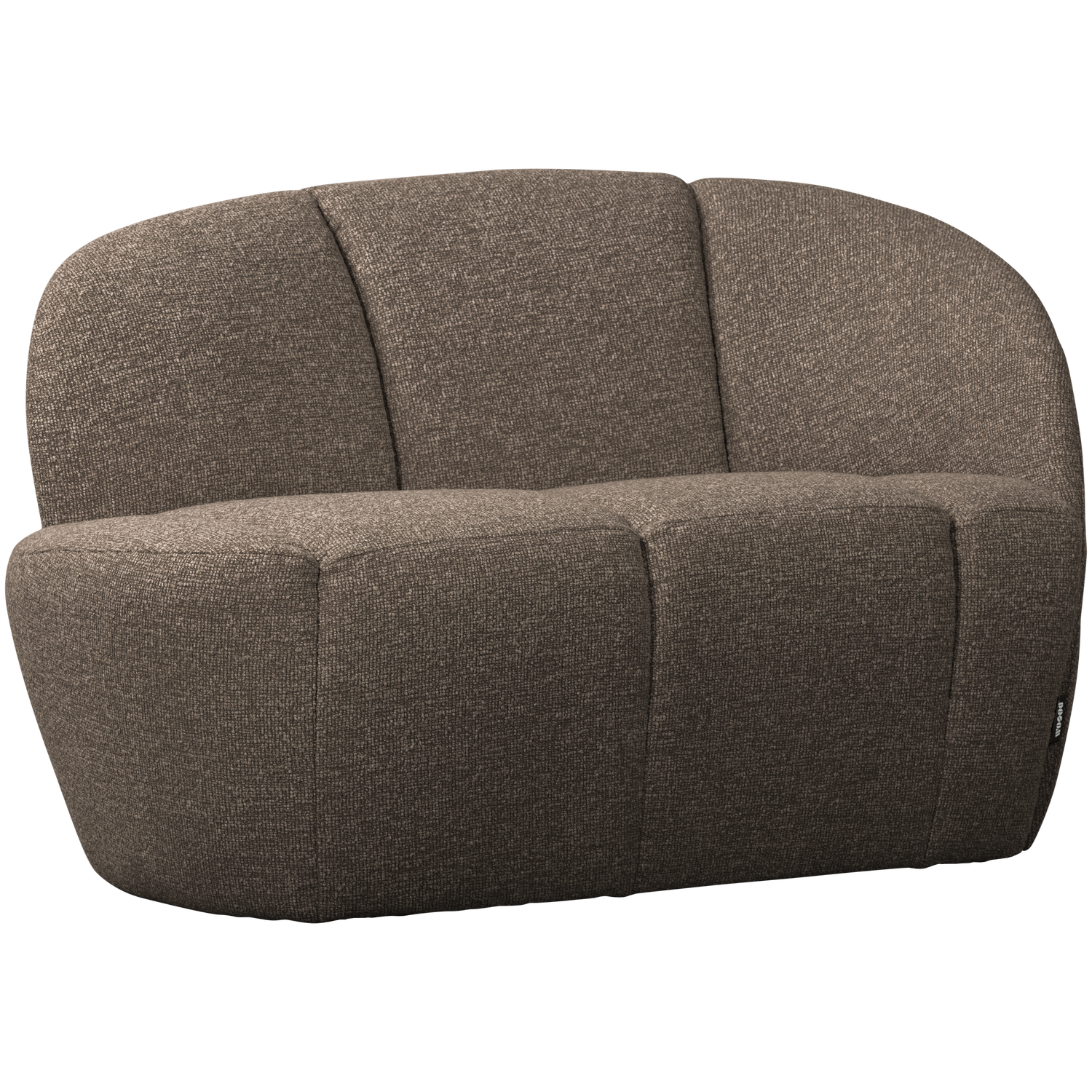 Right-facing 2-seater Sofa MOJO brown mélange boucle