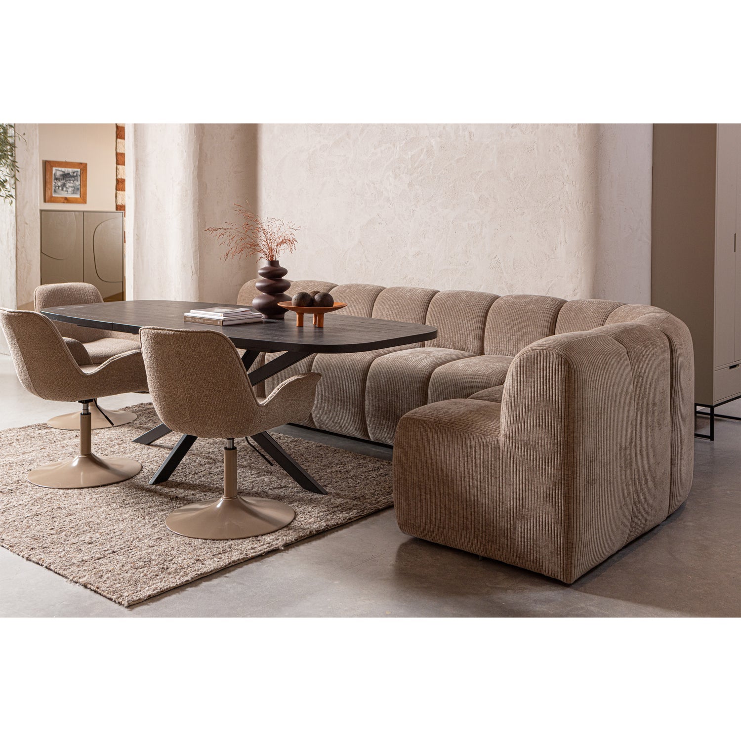 Fotel / moduł MOJO BENCH piaskowy sztruks