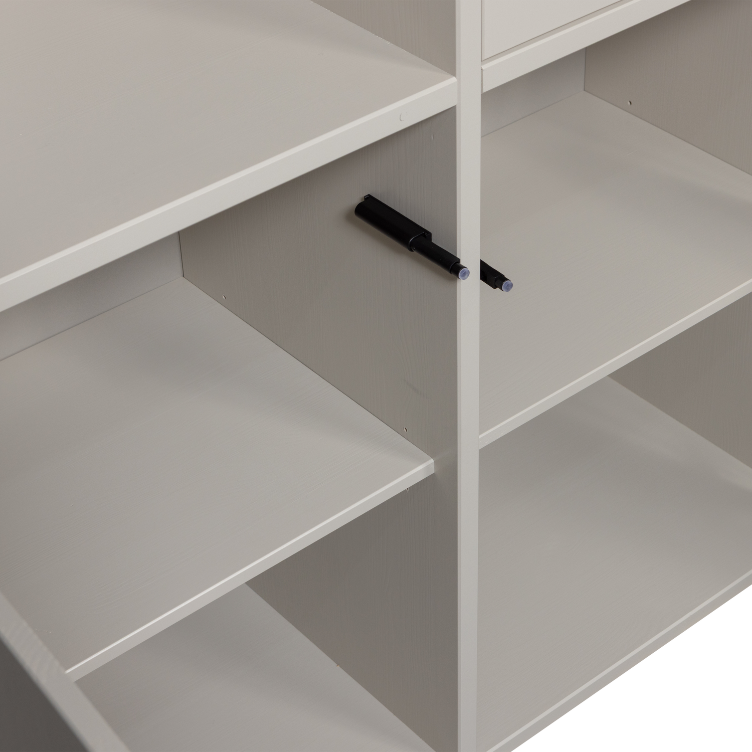 MEGGY wardrobe with shelves gray