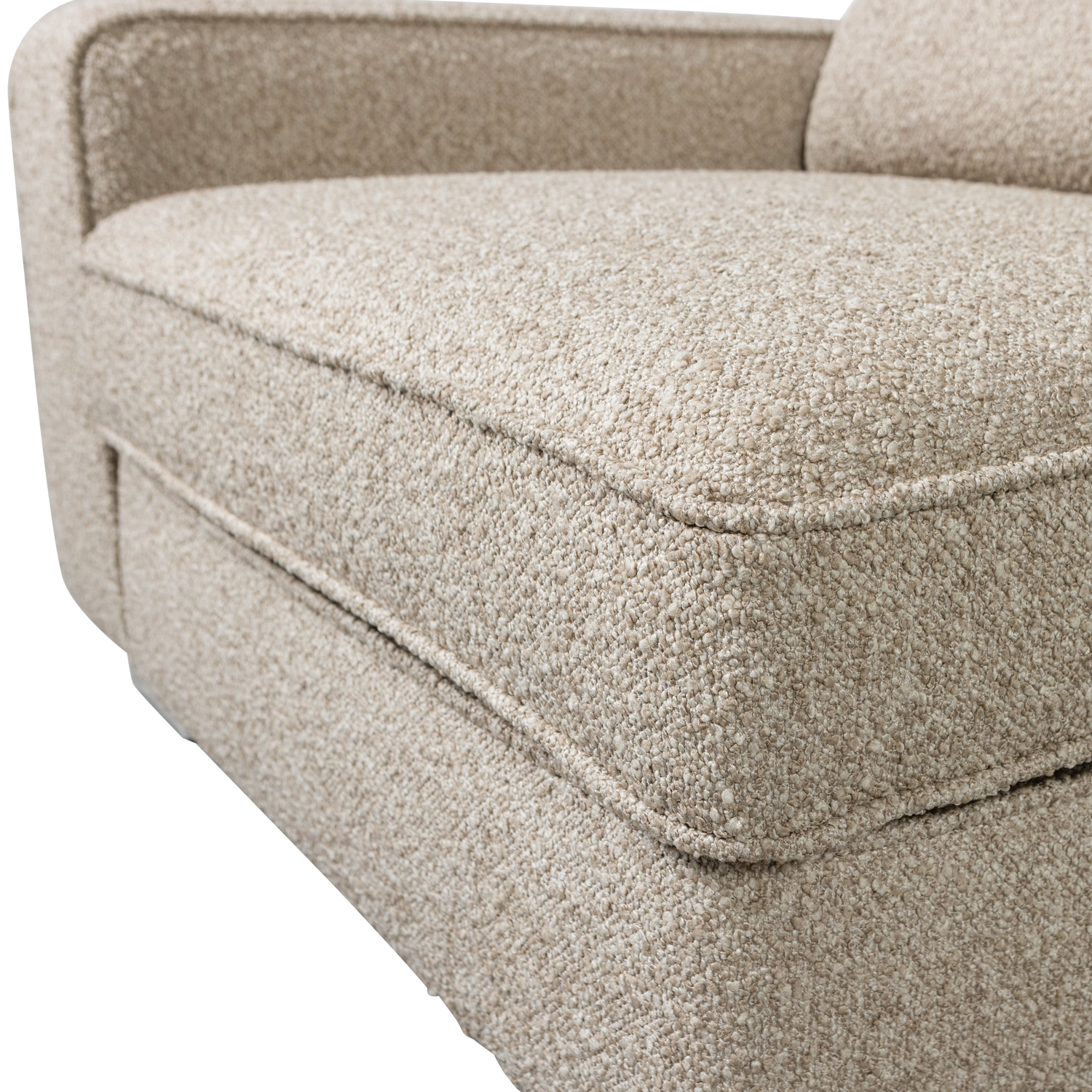 Sofa LAZY - moduł końcowy lewostronny piaskowy bouclé