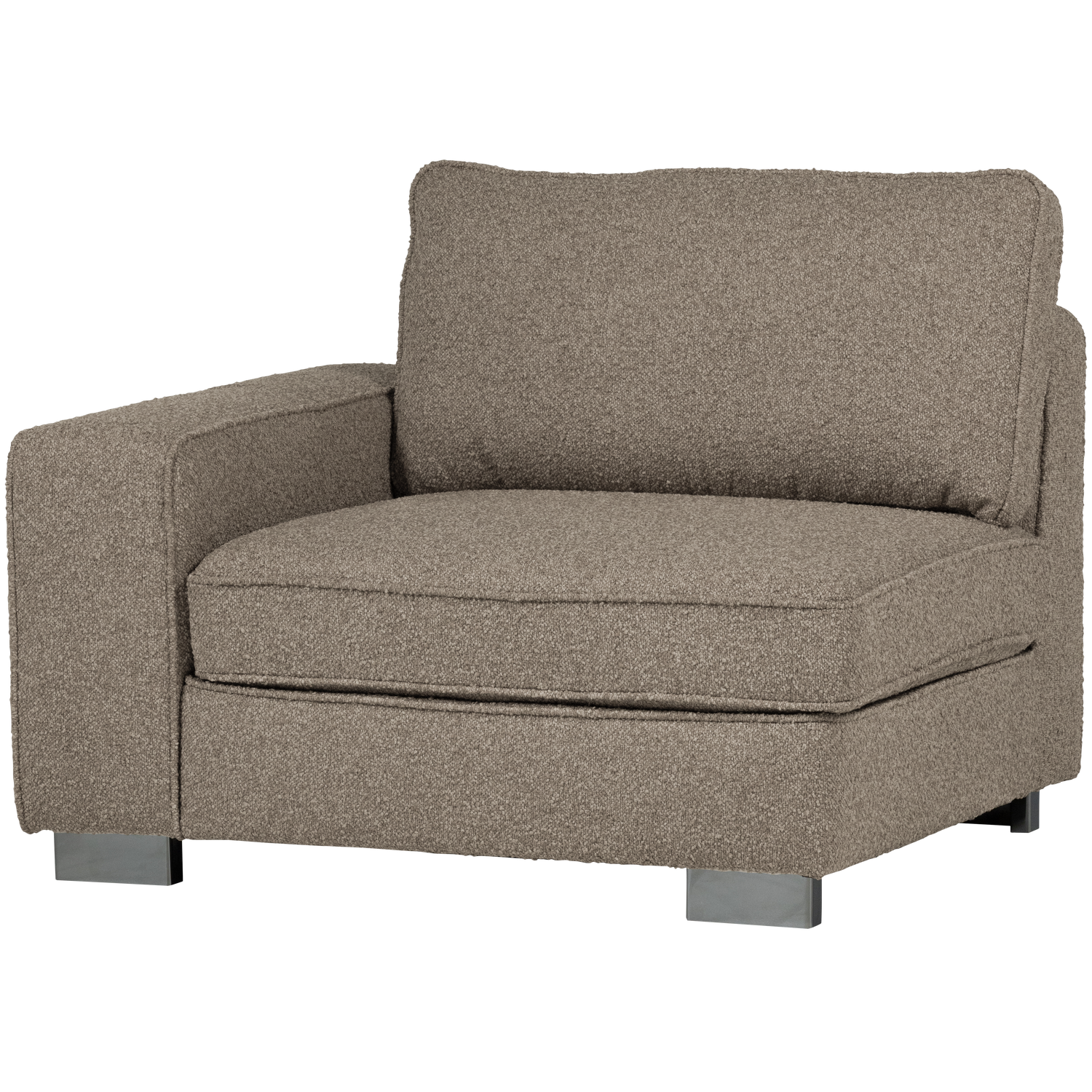 Sofa LAZY - left-side end module beige bouclé