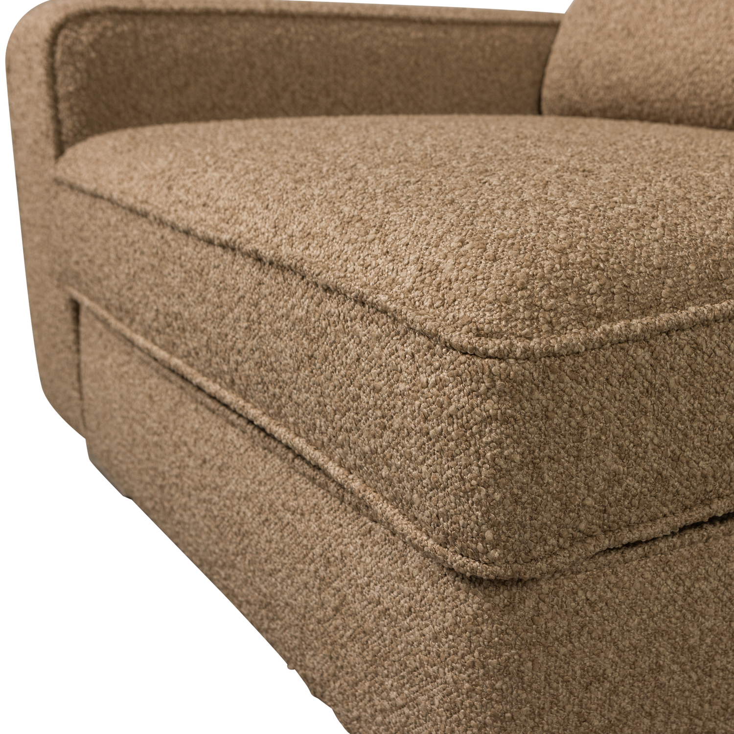 Sofa LAZY - left-side end module in brown bouclé
