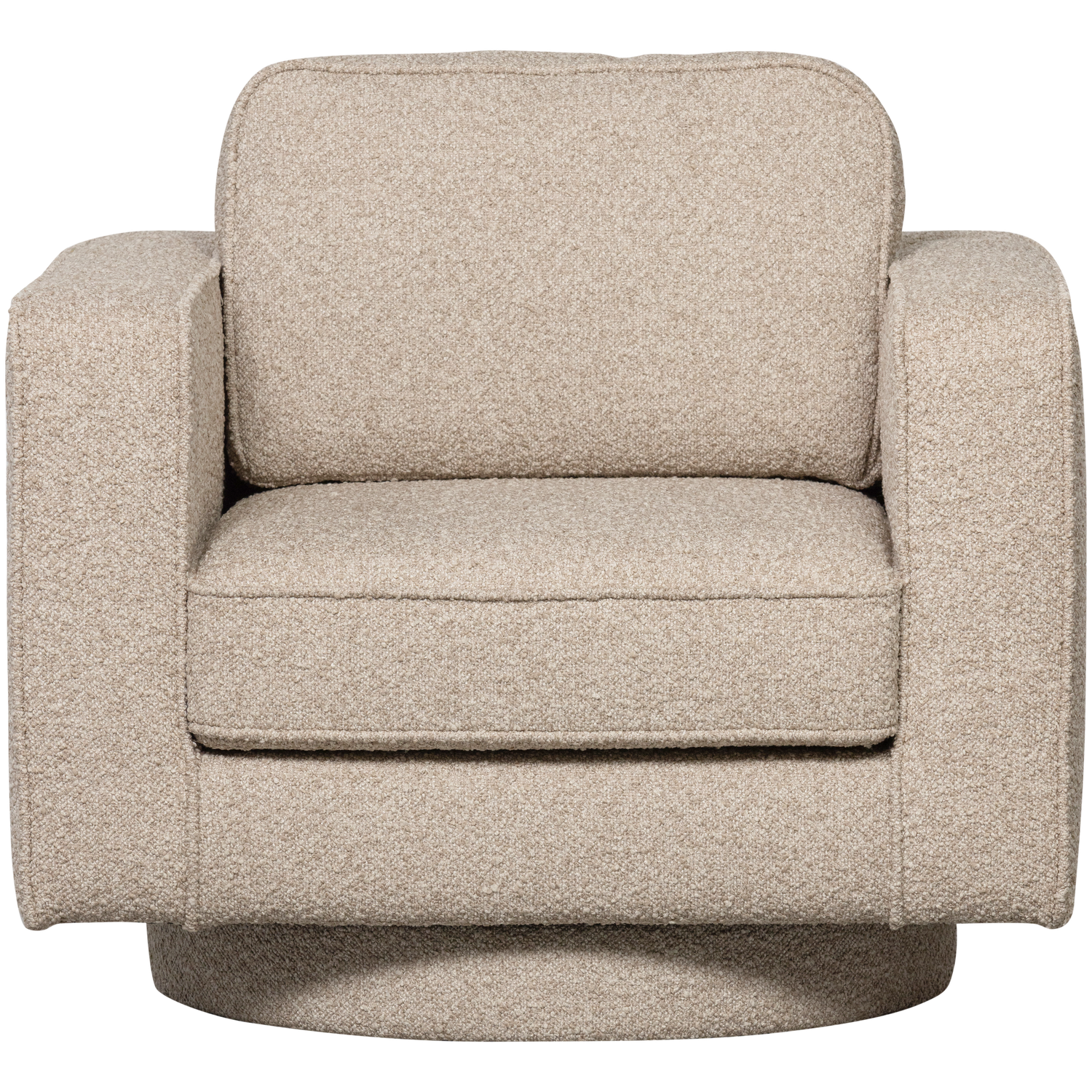 Fotel obrotowy LAZY piaskowy bouclé