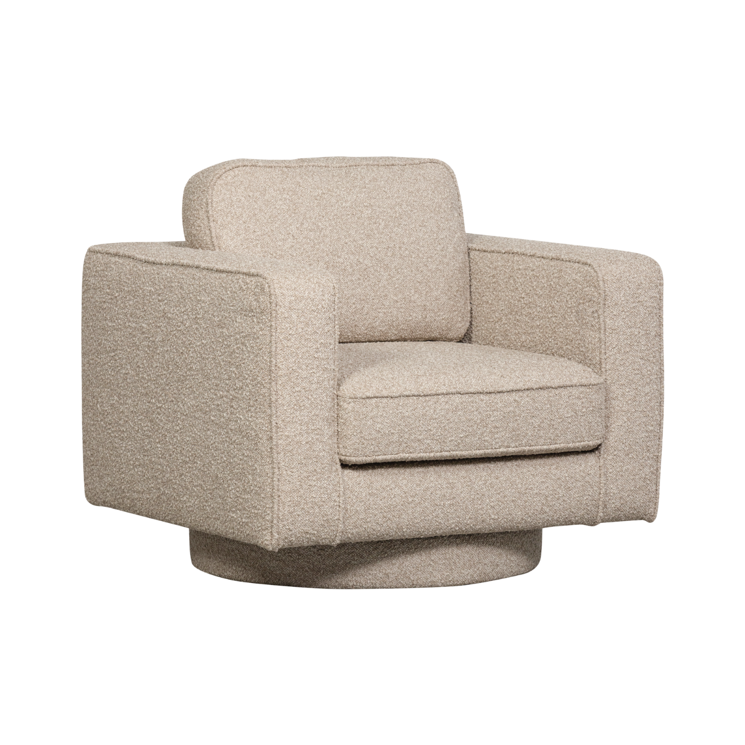 Fotel obrotowy LAZY piaskowy bouclé