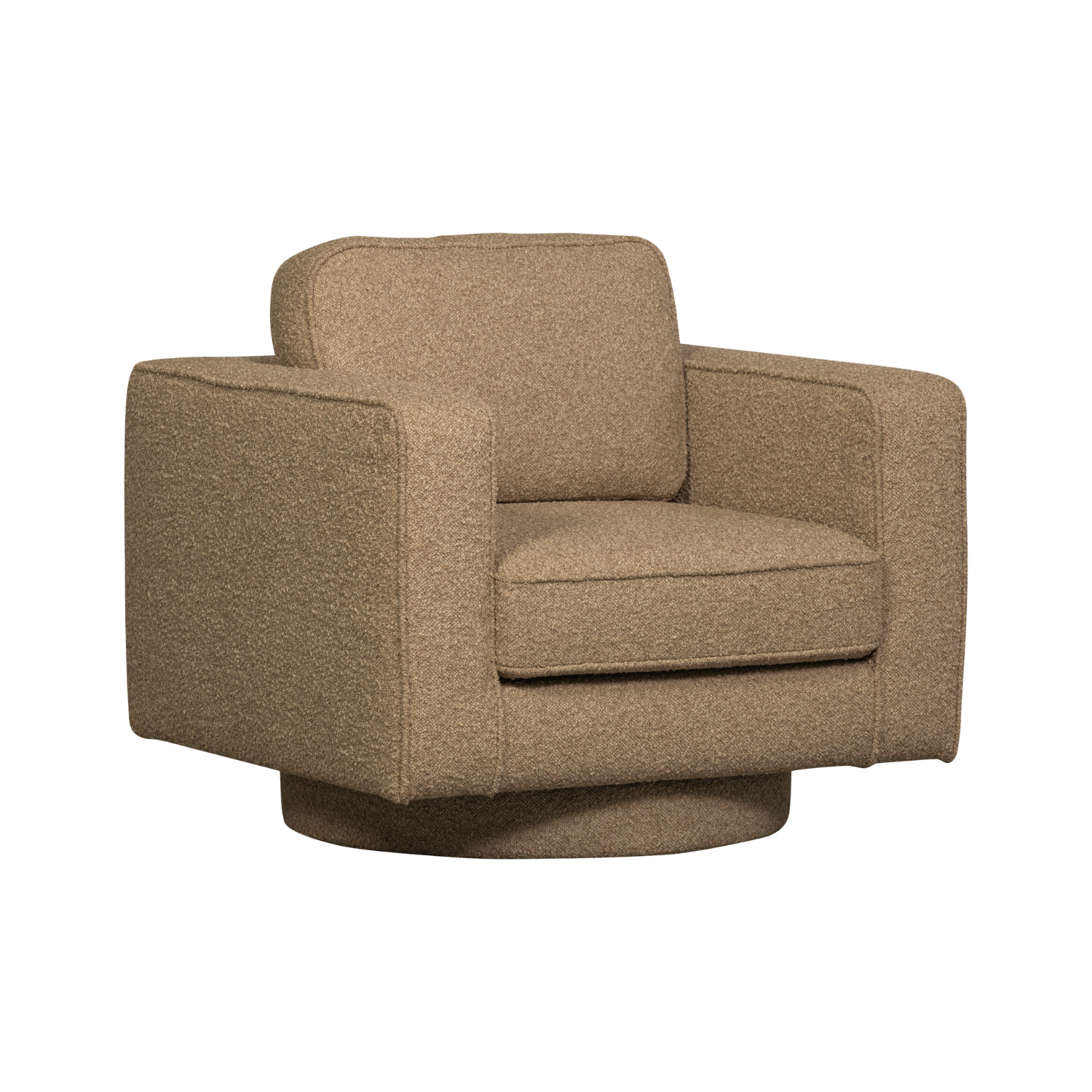 Fotel obrotowy LAZY brązowy bouclé