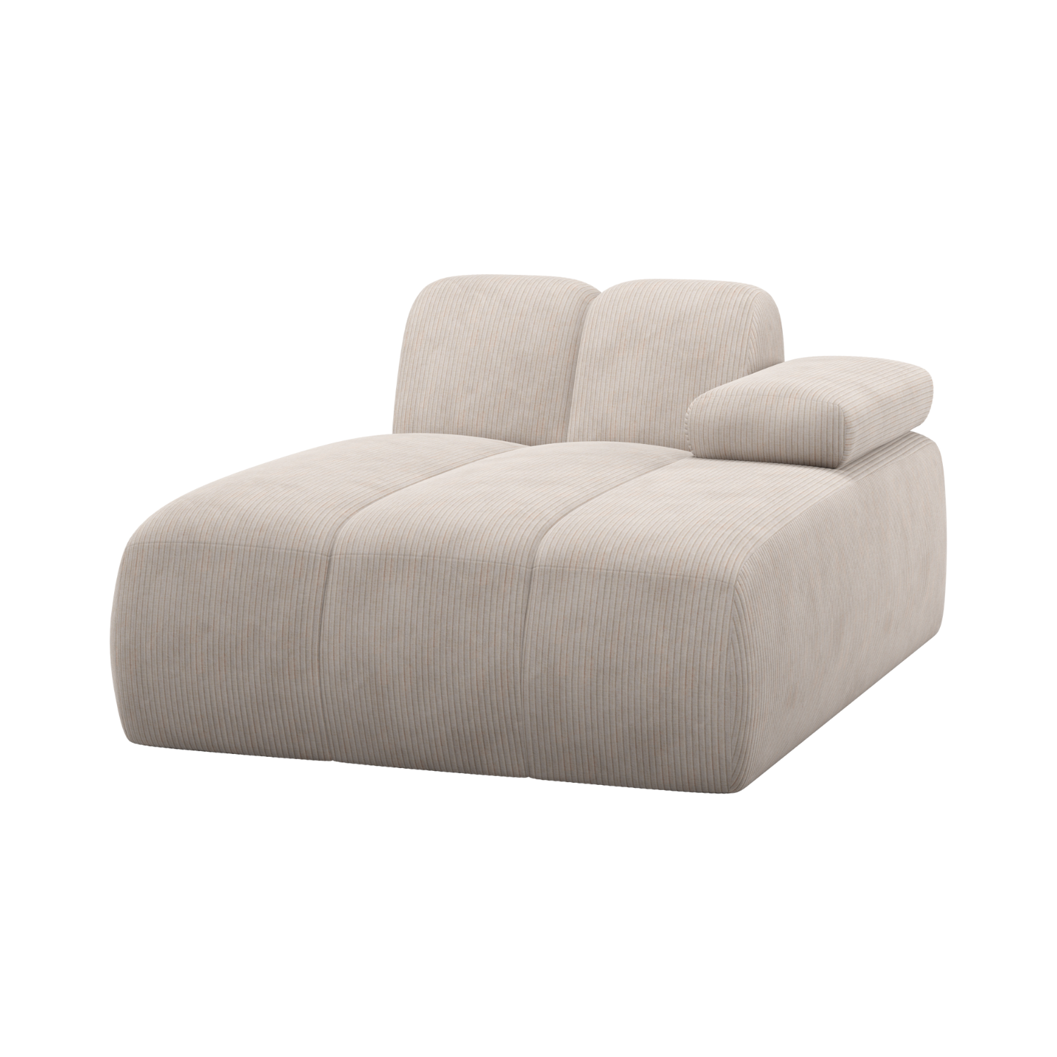 Sofa modułowa MOJO - szezlong prawostronny ecru sztruks