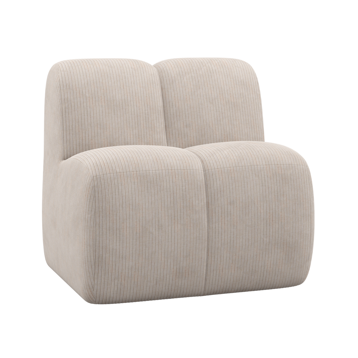 Fotel / moduł MOJO BENCH ecru sztruks – Woood – Eye on Design