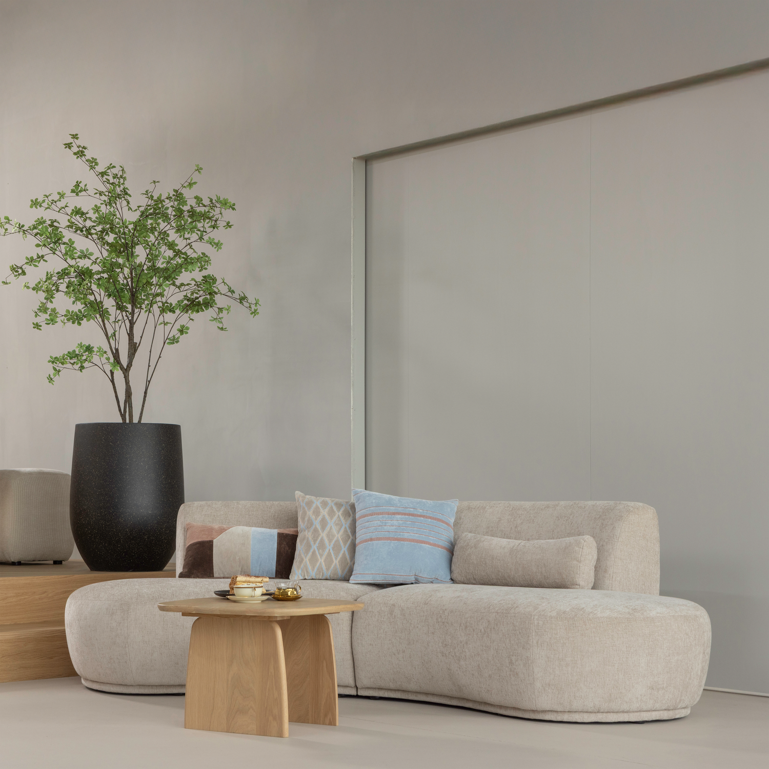 Sofa półokrągła 4-osobowa BATAVIER piaskowy