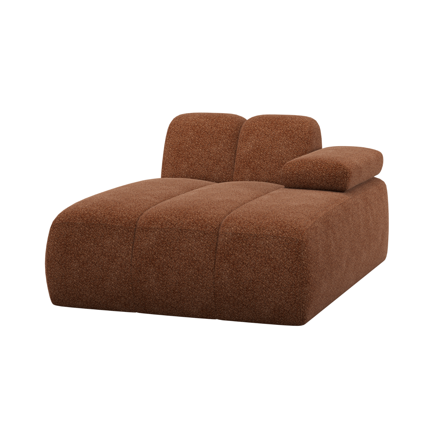MOJO Modular Sofa - Right-Arm Chaise in Rusty Brown Sheepskin