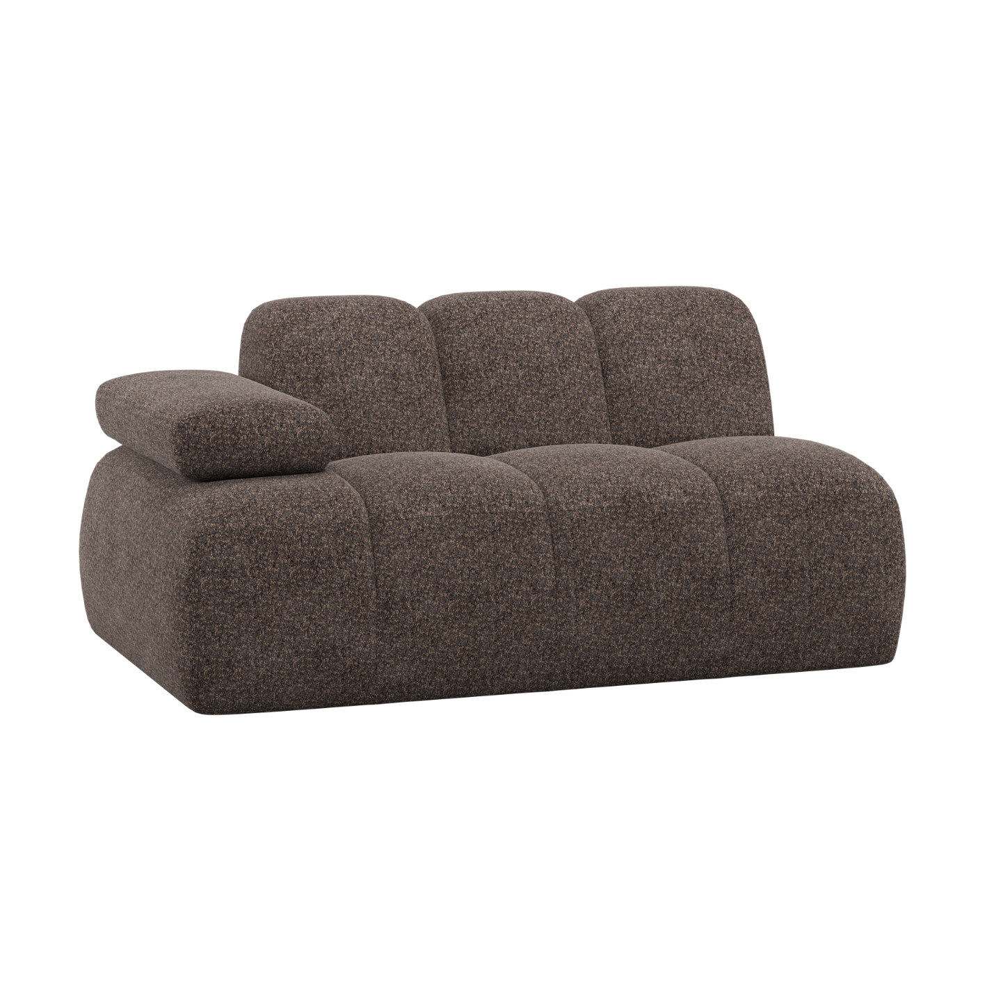 MOJO Modular Sofa - 1.5-Seater Left-Arm Brown Boucle