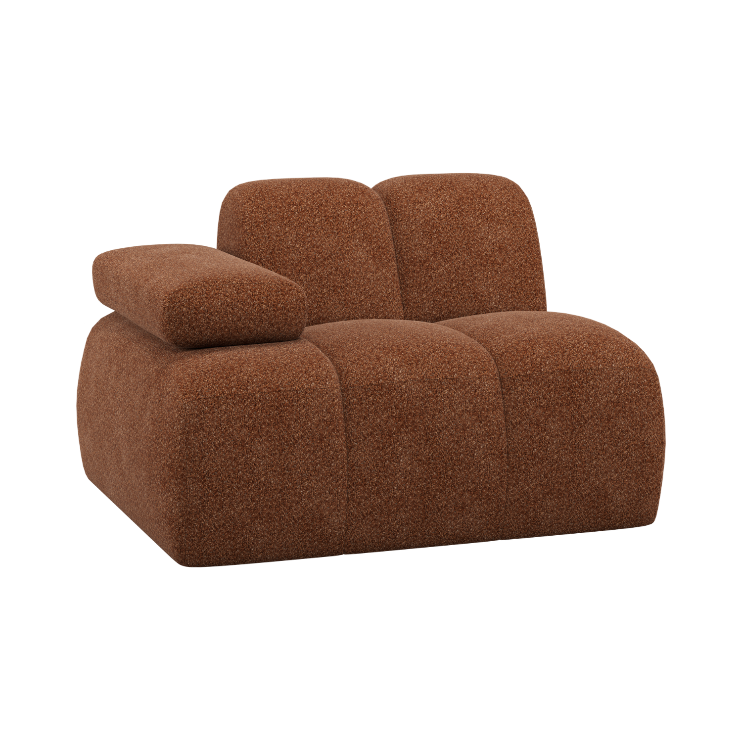 MOJO Modular Sofa - Left Element Rusty Brown Sheepskin