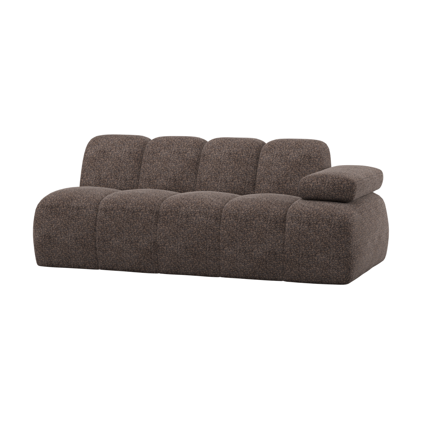 Sofa modułowa MOJO - element 2-osobowy prawostronny brązowy baranek