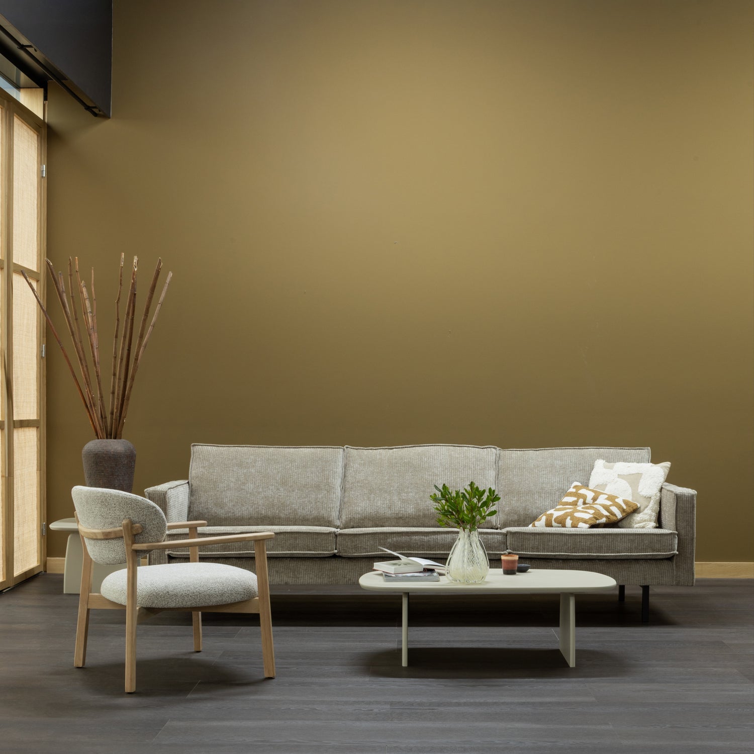 3-Seater Sofa RODEO Sand Corduroy