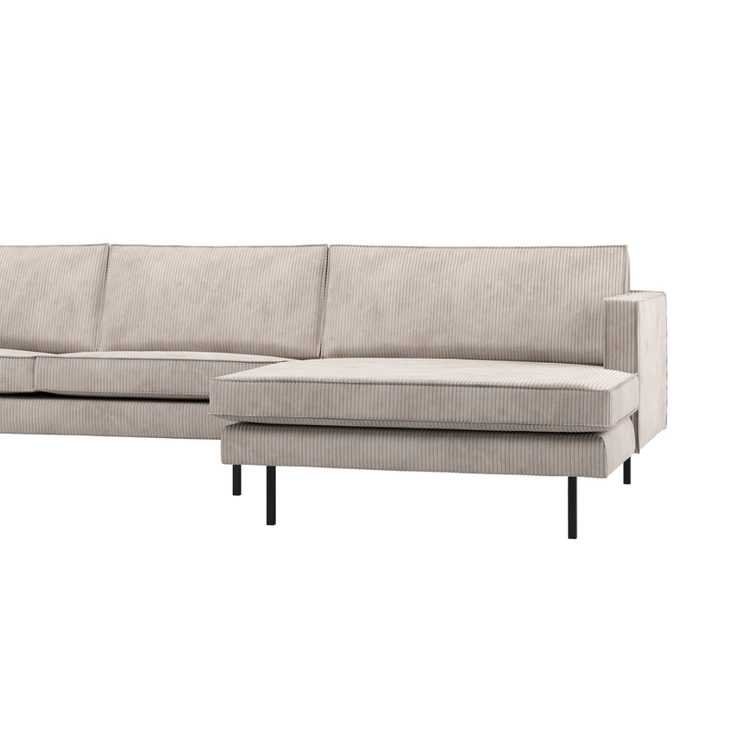 Right-facing Corner Sofa RODEO ecru corduroy
