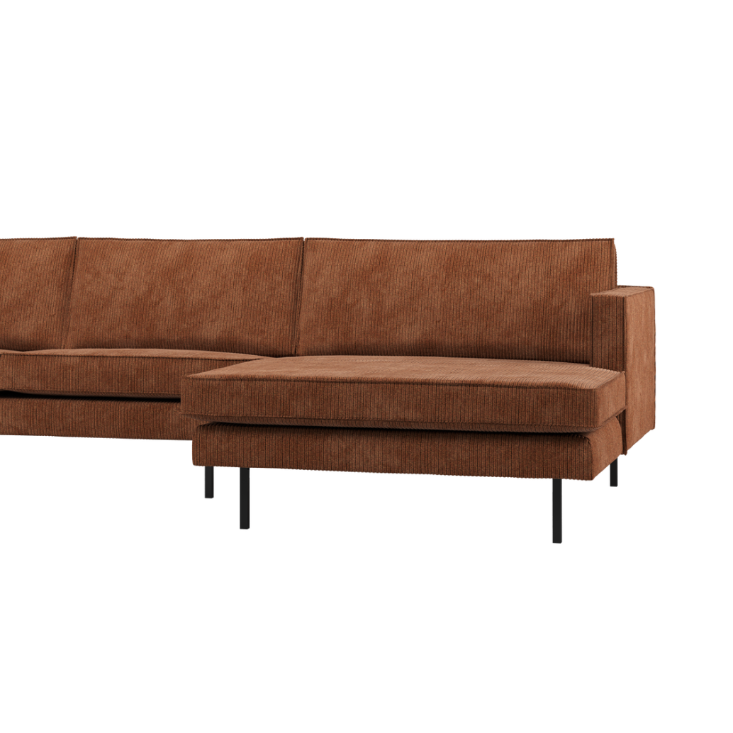 Right-facing Corner Sofa RODEO Rusty Brown Corduroy