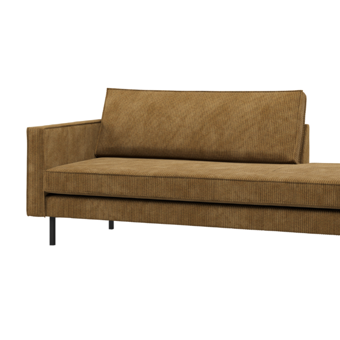 Szezlong links RODEO honigfarbener Cord