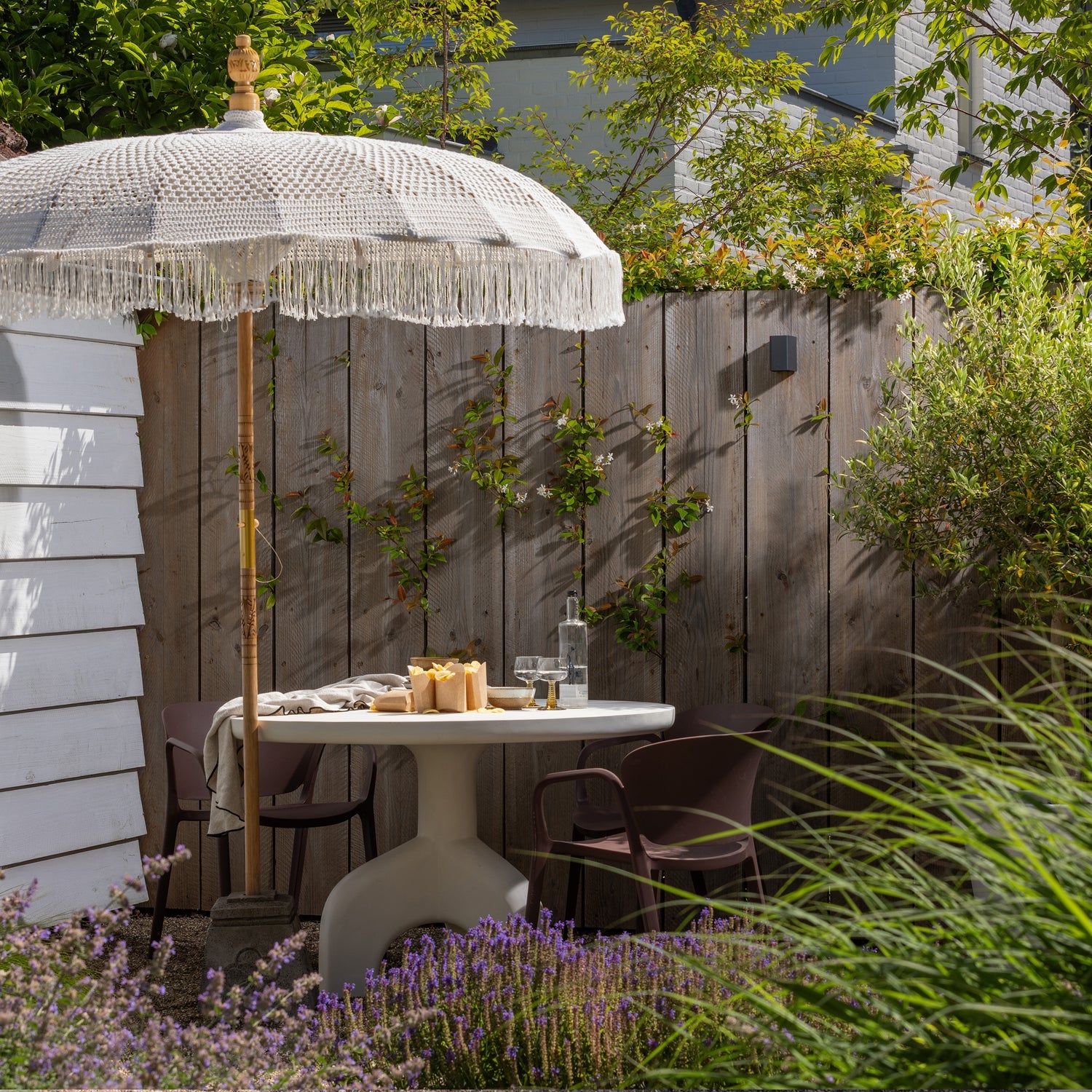 Runder Gartentisch LUNO in Creme