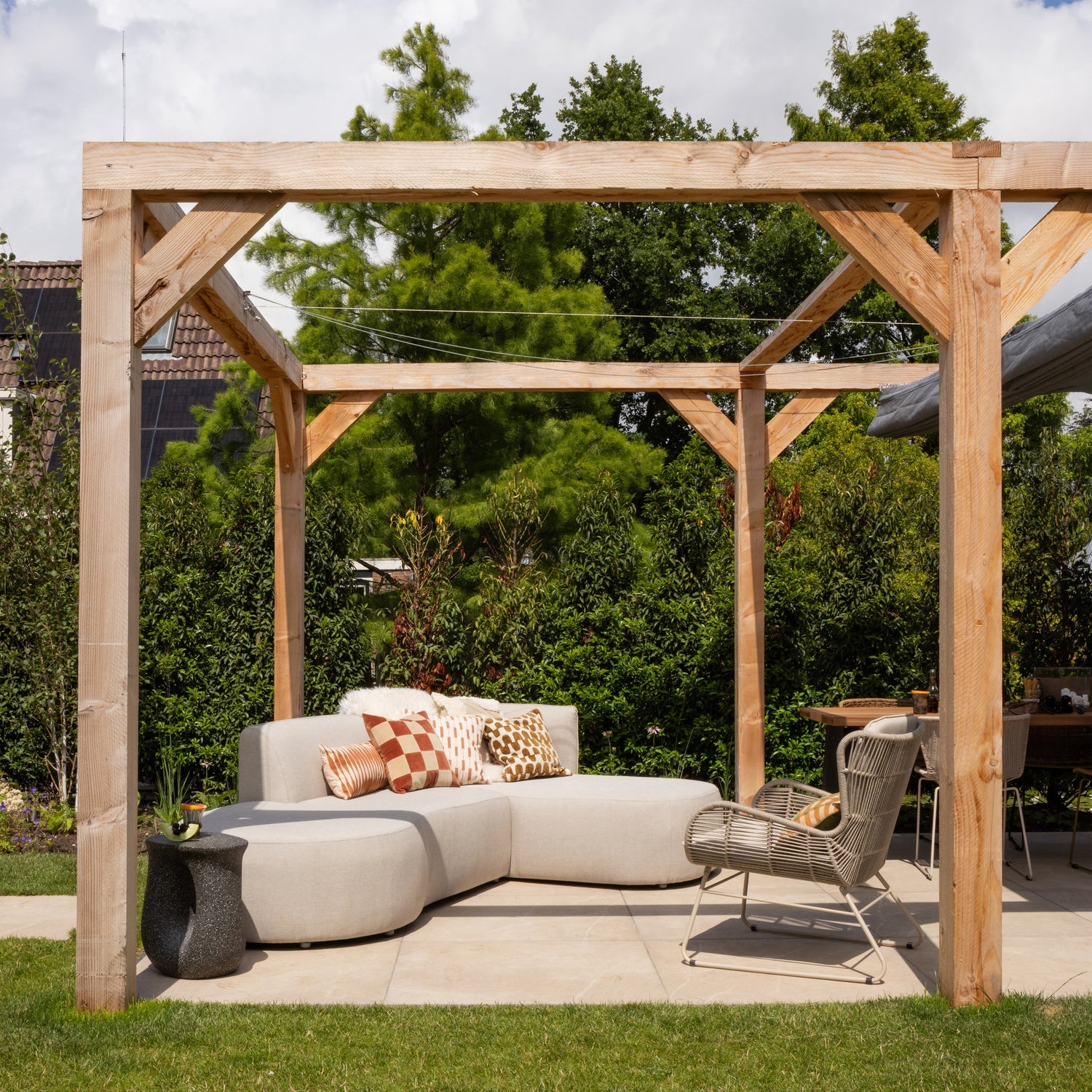 Narożnik ogrodowy prawostronny CHIOS beżowy