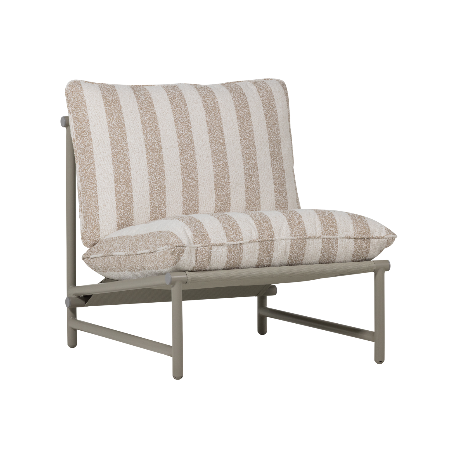 ELVO White Garden Armchair with Sand Cushion