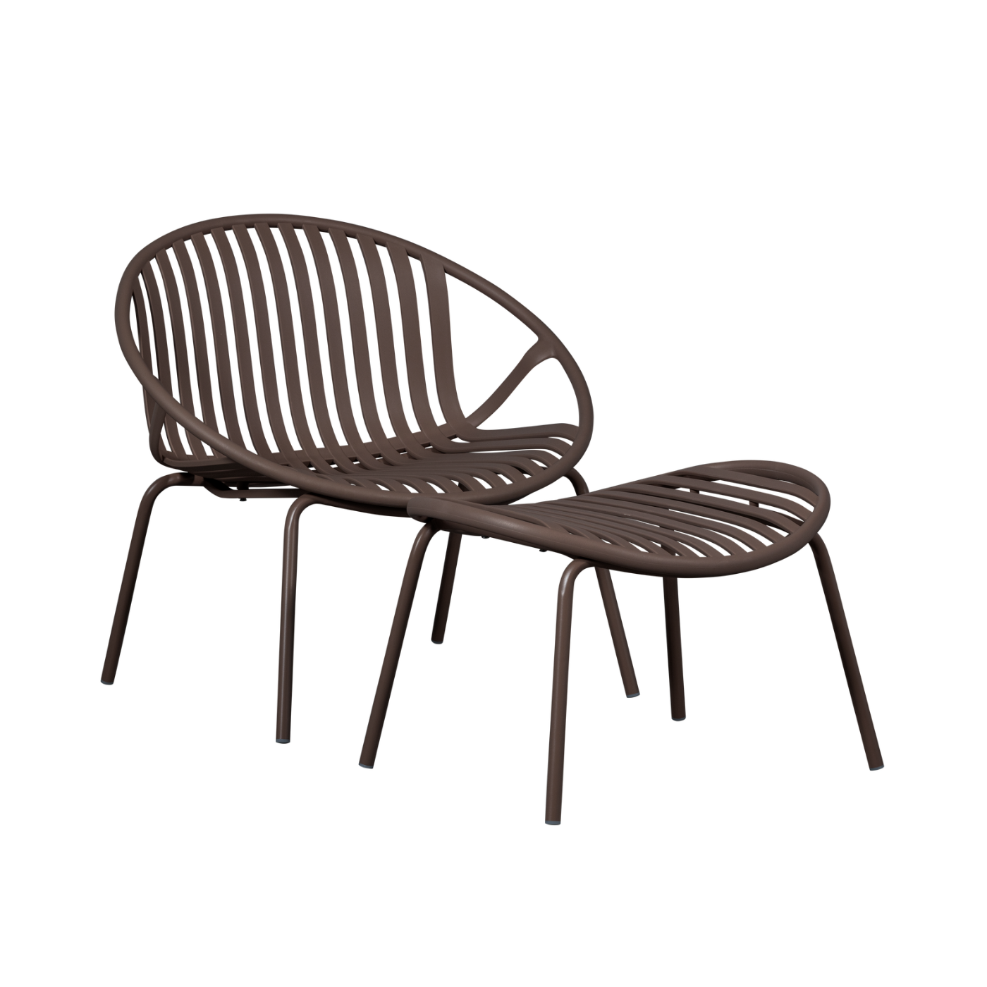 BRUCE Brown Garden Armchair with Footrest