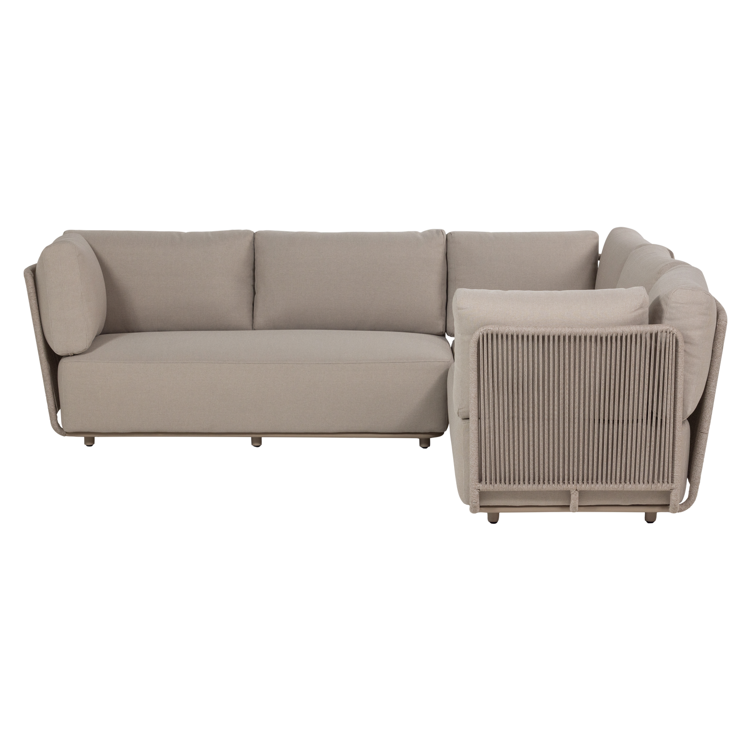 Symmetrical Garden Corner Sofa SORA in Beige with Beige Frame