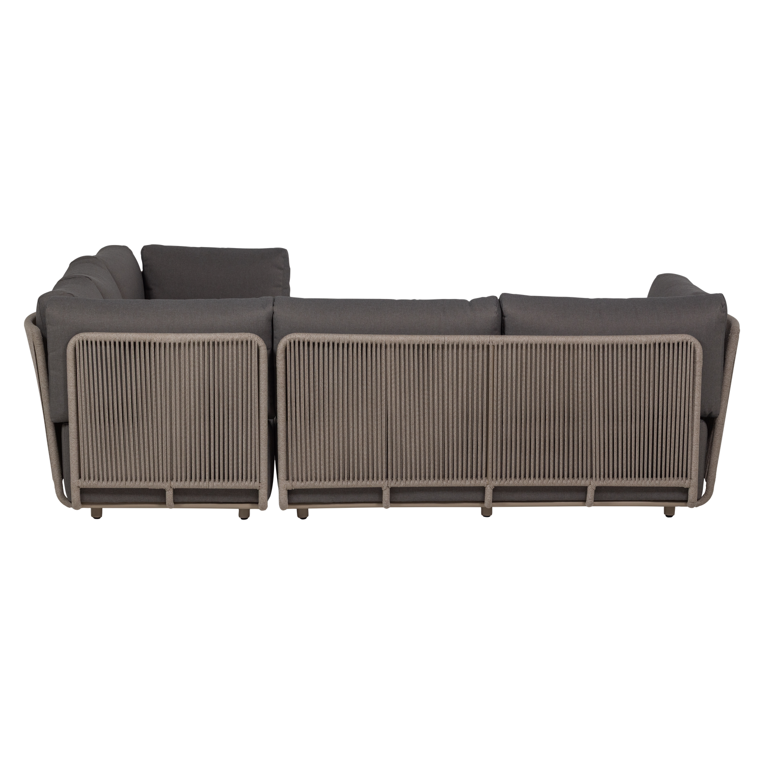 Symmetrische Gartenliege SORA grau mit braunem Rahmen