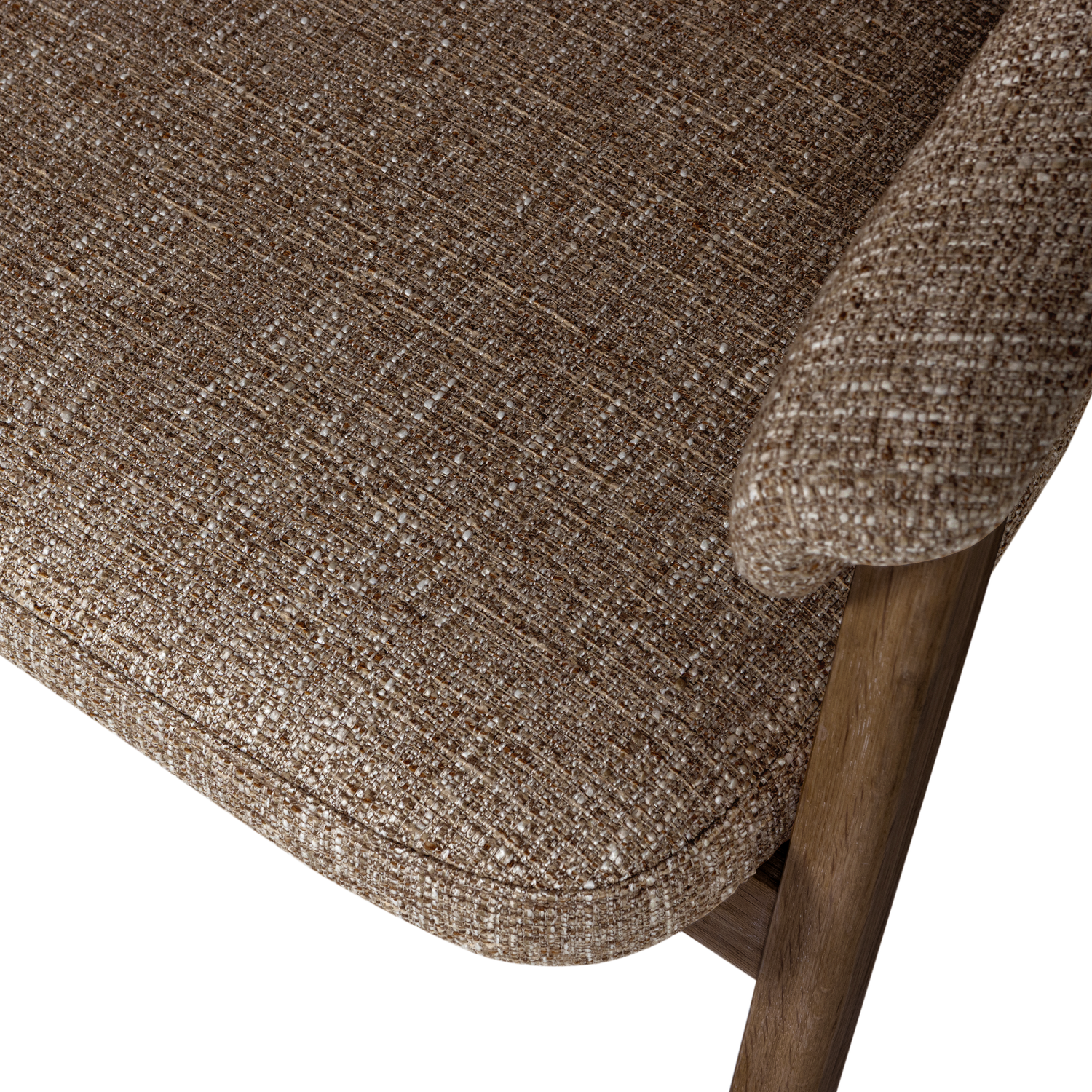 Krzesło z podłokietnikami TUNAR brązowy z ciemnobrązową drewnianą podstawą