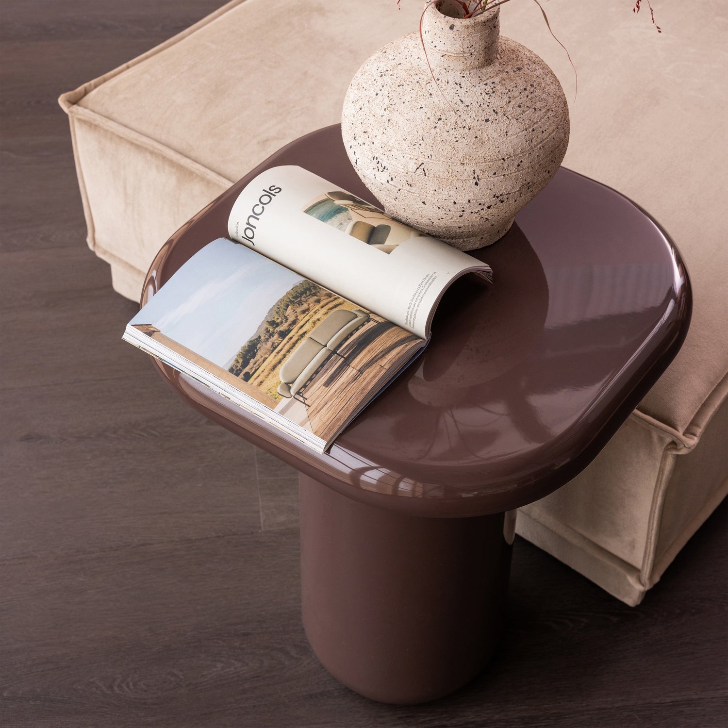 Stolik boczny ZAVA brązowy