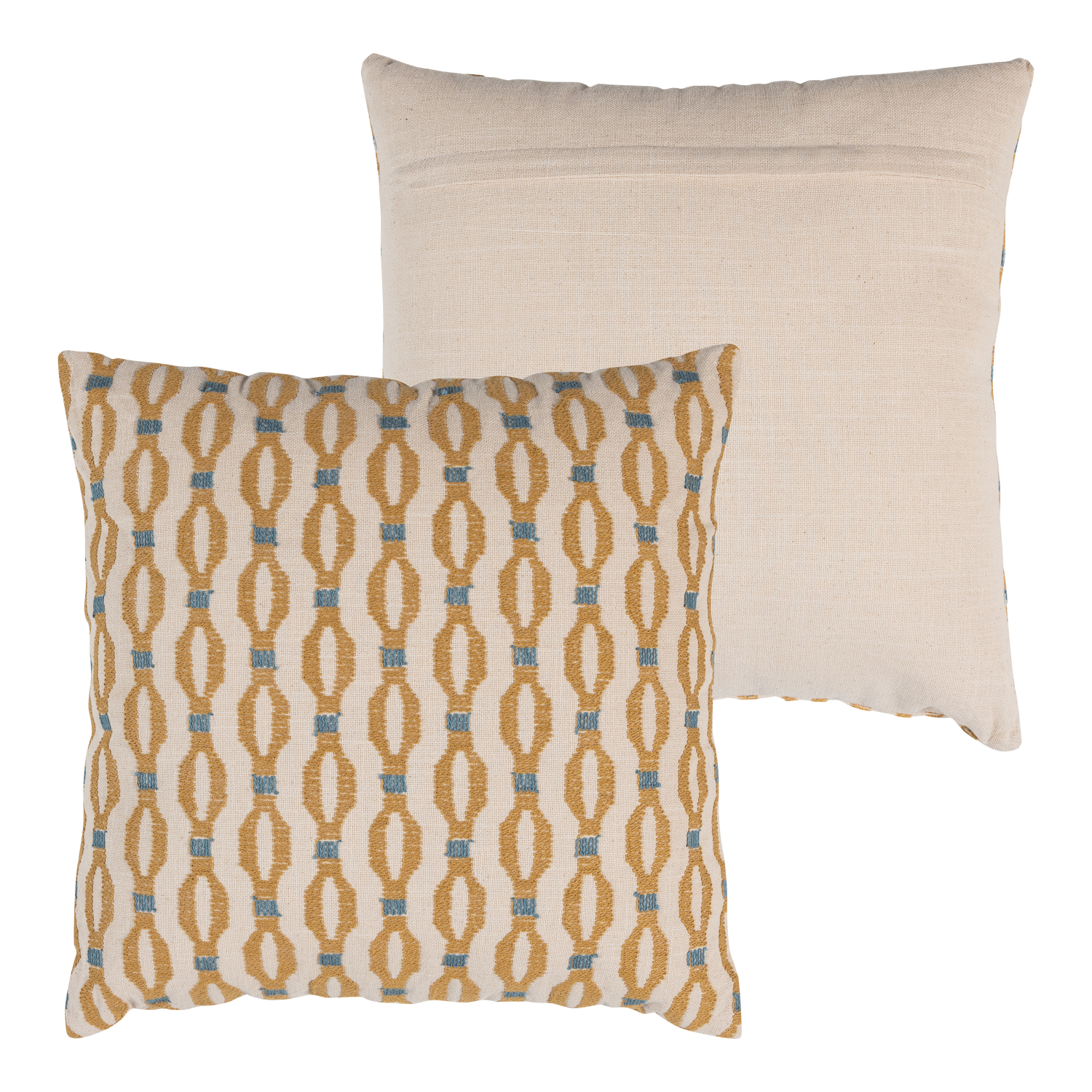 Zestaw poduszek LIRA niebieski z pomarańczowym