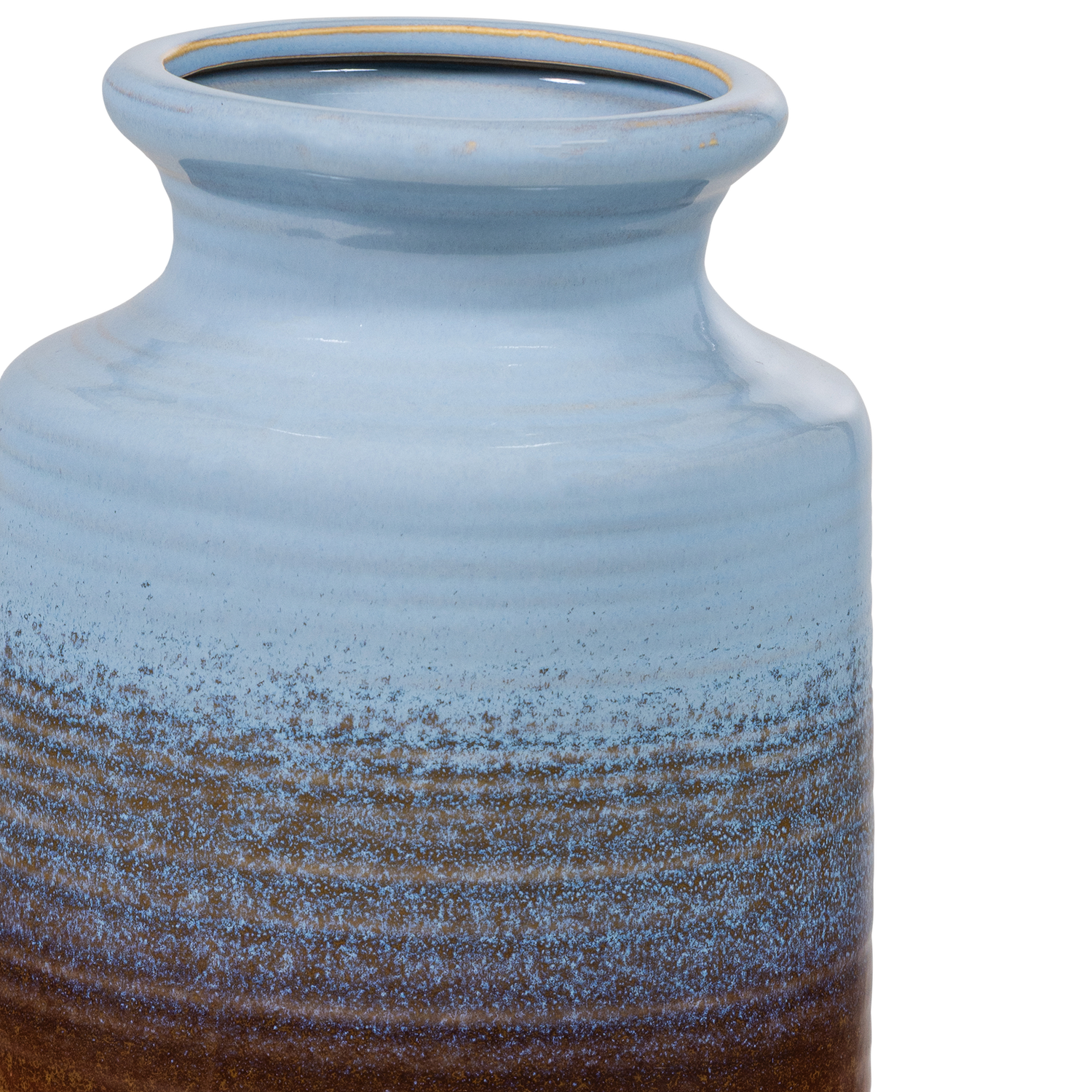 Vase DECENNIA blau mit braunem