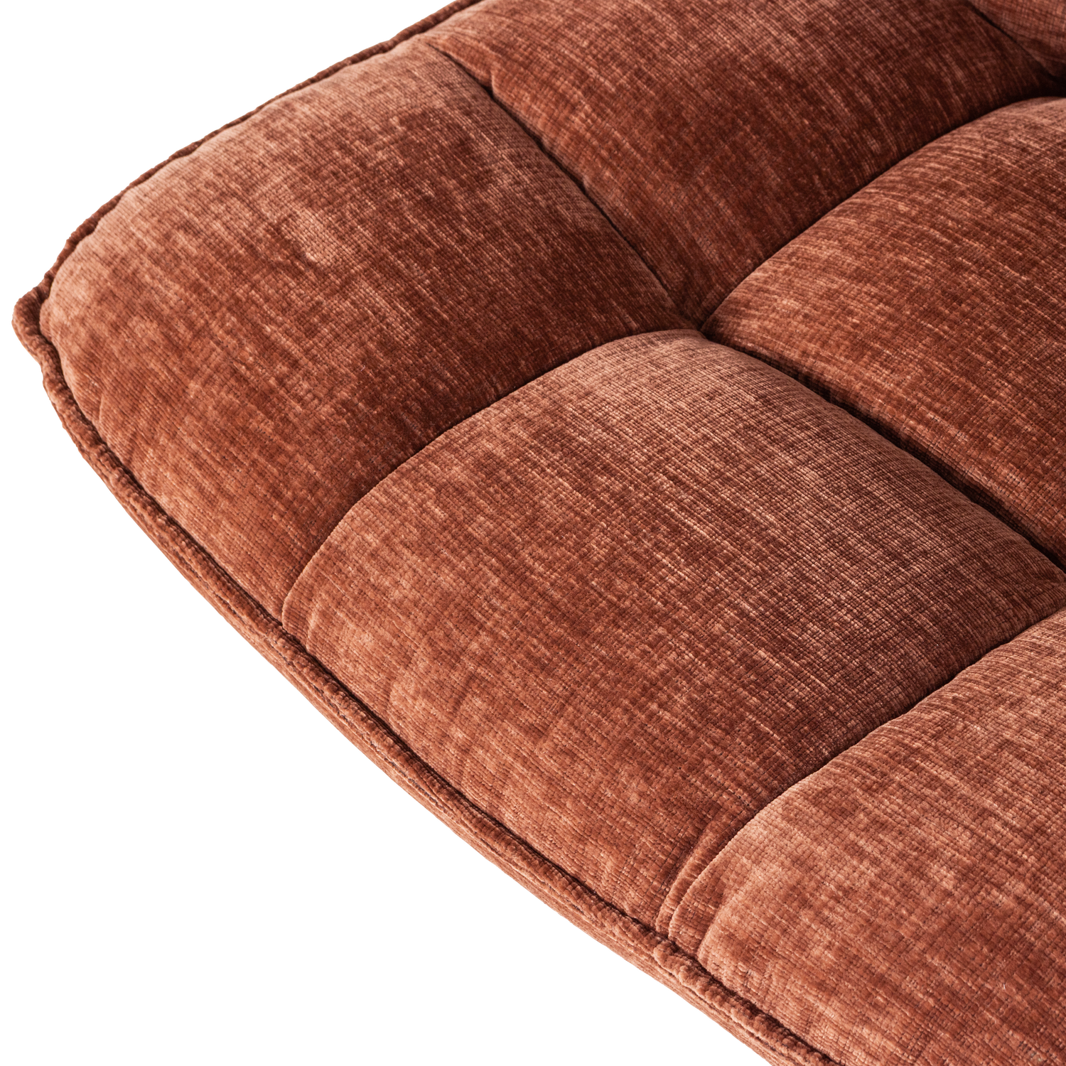 JOUKE Swivel Armchair in Rusty Brown Chenille