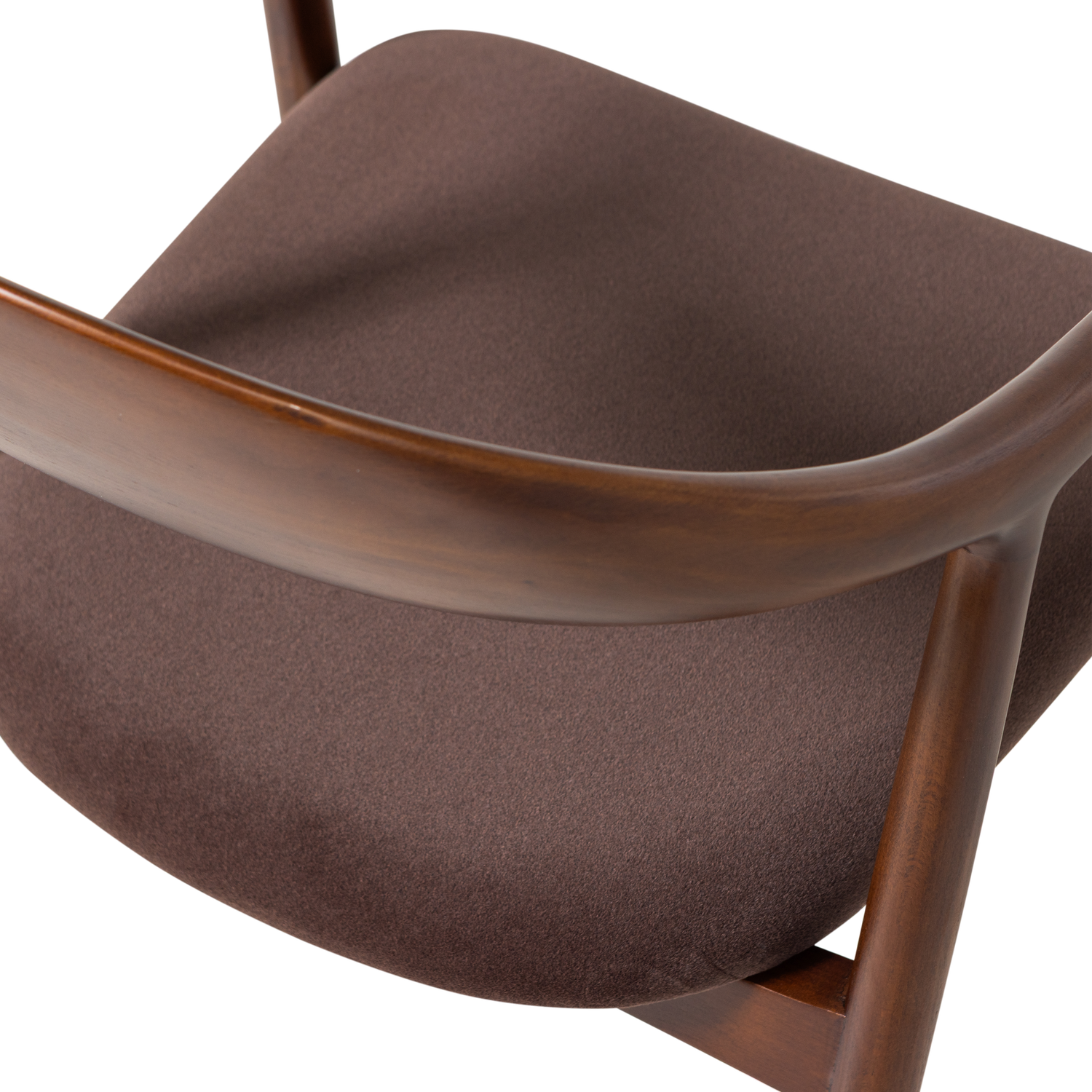 Krzesło BRAN brązowe drewno bukowe z brązową tapicerką