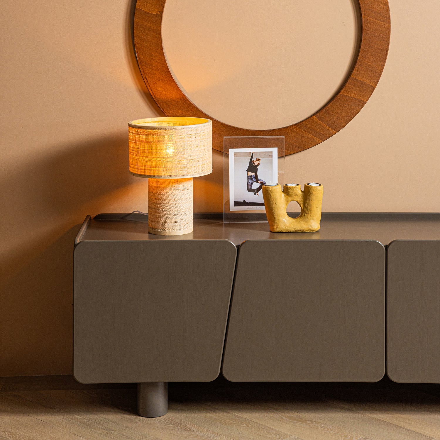 Tischlampe SYRO Rafia