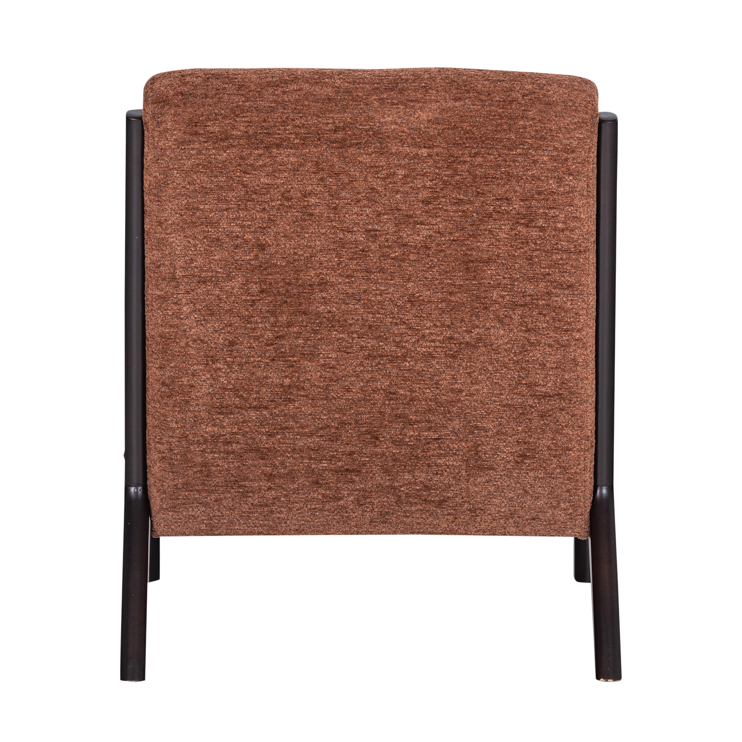 Sessel MARK braunes Chenille mit schwarzem Gestell
