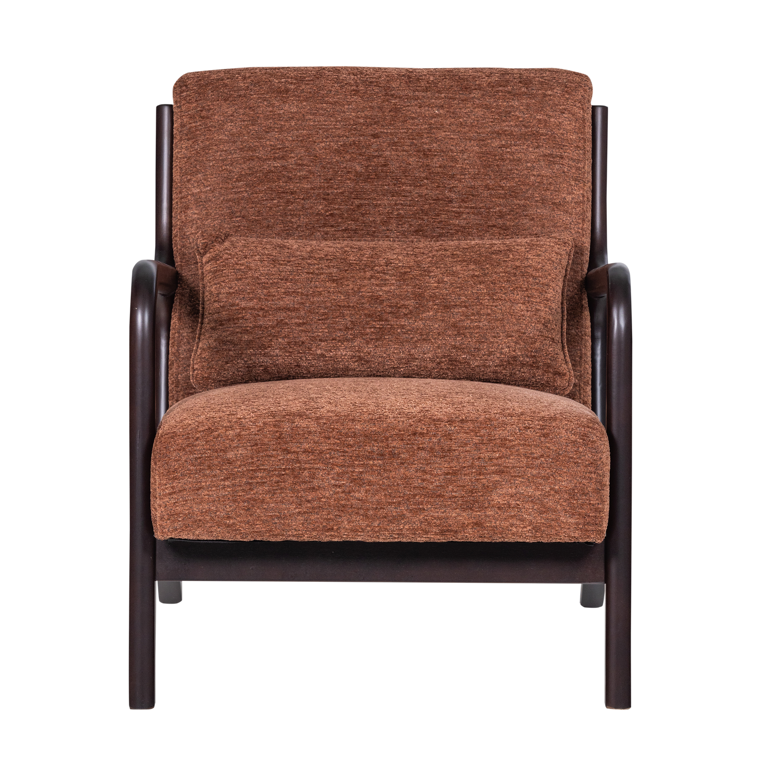 Sessel MARK braunes Chenille mit schwarzem Gestell