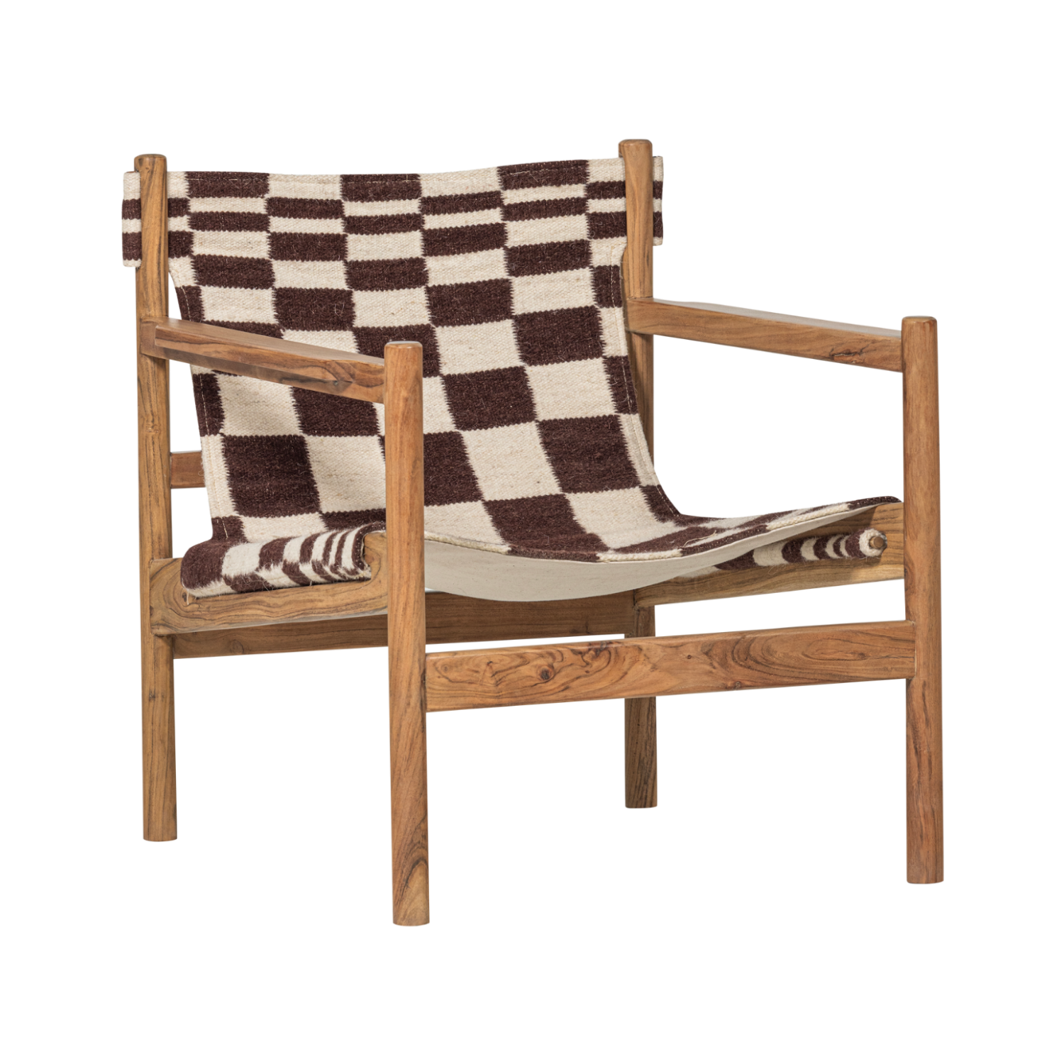 ZANO Armchair in Brown with Beige