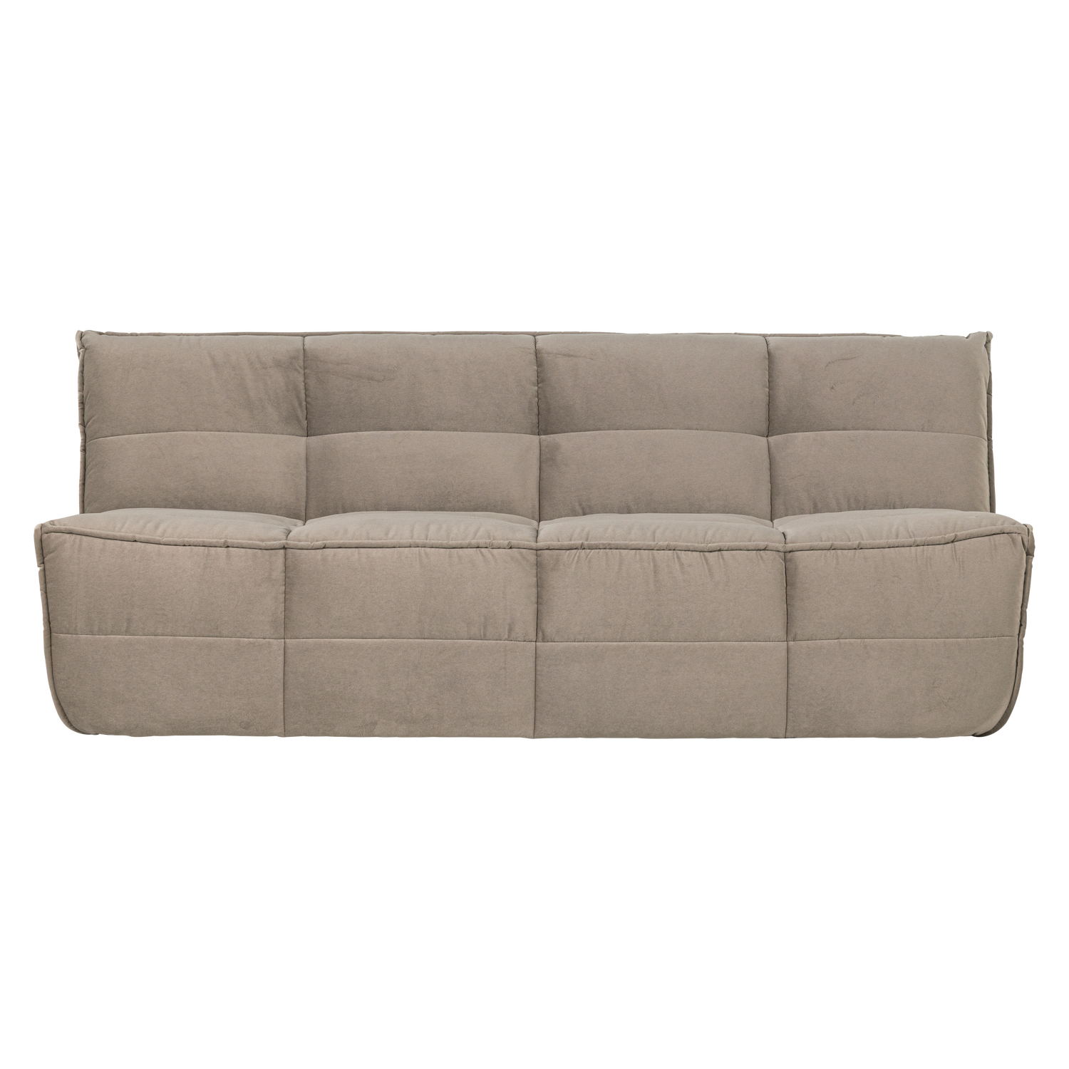 Sofa aksamitna CLUSTER - moduł 3-osobowy beżowy