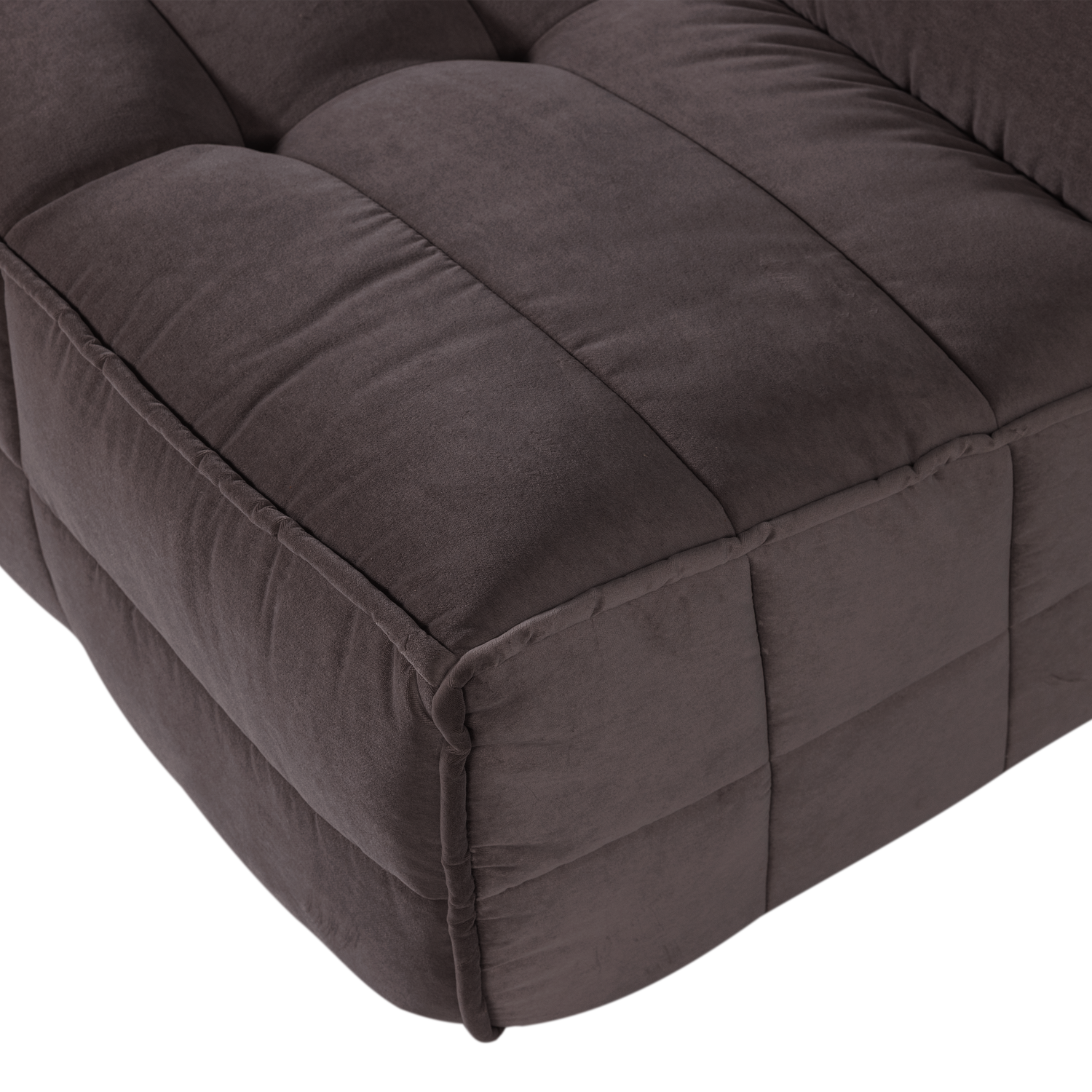 Sofa aus Samt CLUSTER - Modul für 3 Personen in Schokoladenfarbe