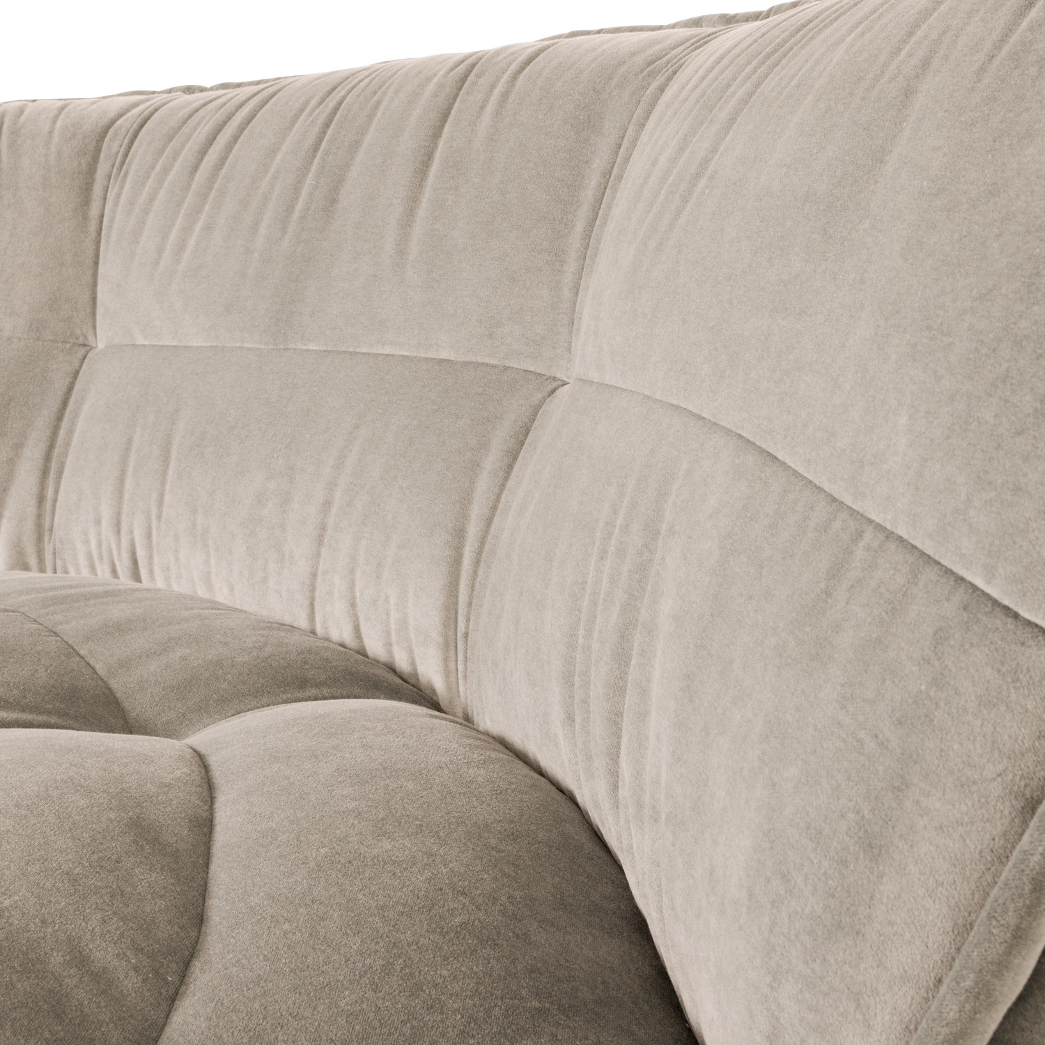 Sofa aus Samt CLUSTER - modulares Eckelement beige