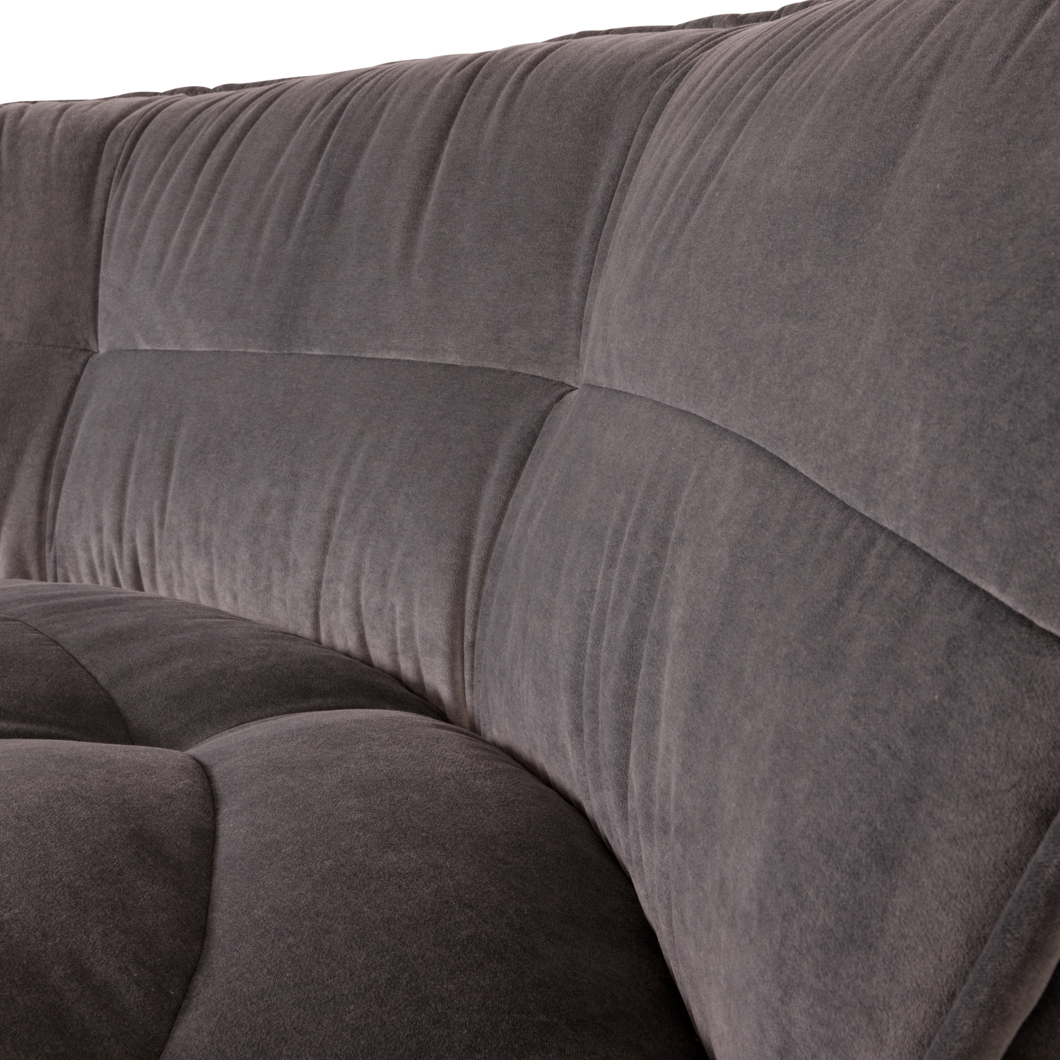 Eckmodul-Sofa CLUSTER - schokoladenfarbiger Samt