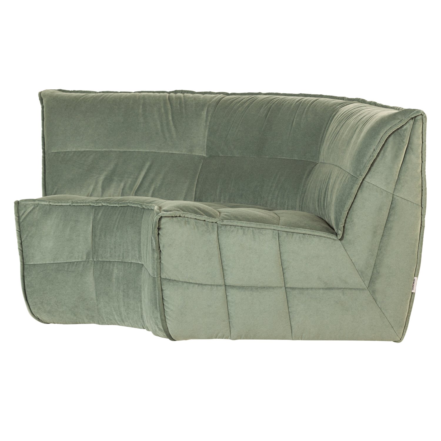 Sofa aus Samt CLUSTER - modulares Eckelement in Pistazienfarbe