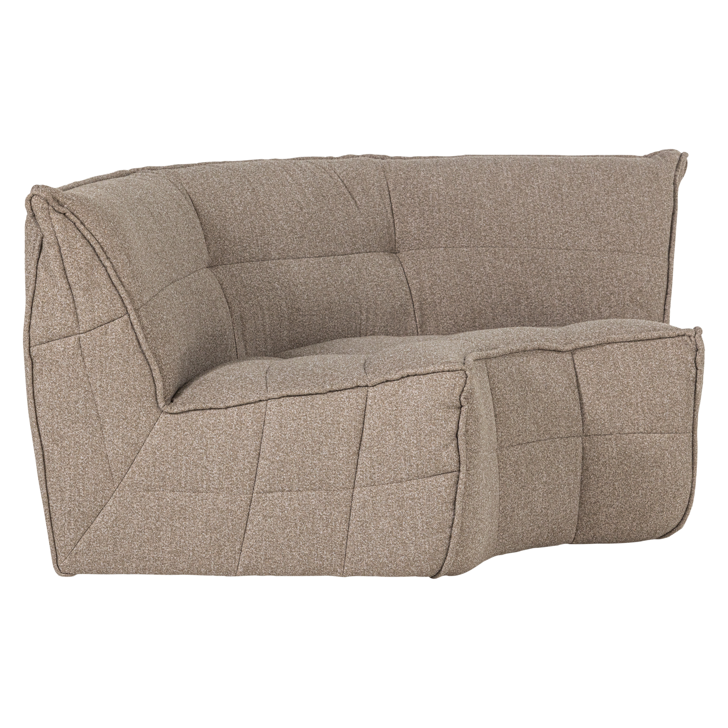 Sofa CLUSTER - moduł narożny beżowy bouclé