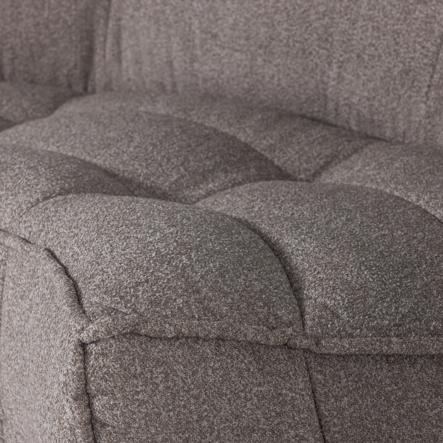 Sofa CLUSTER - moduł narożny szarobrązowy bouclé