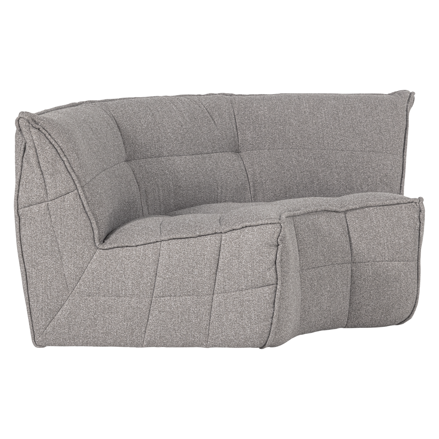 Sofa CLUSTER - moduł narożny szary bouclé