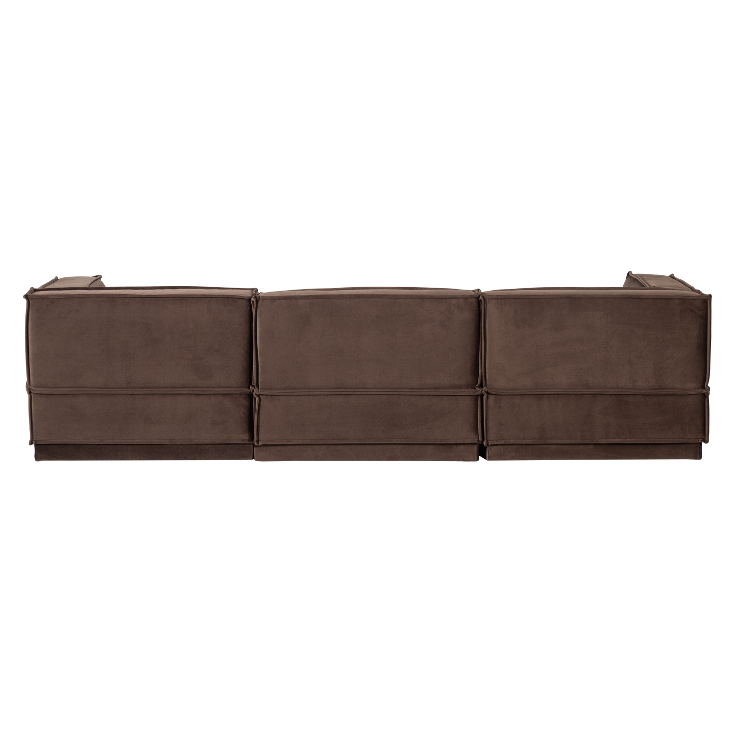 Samt-Ecksofa rechts MANU braun
