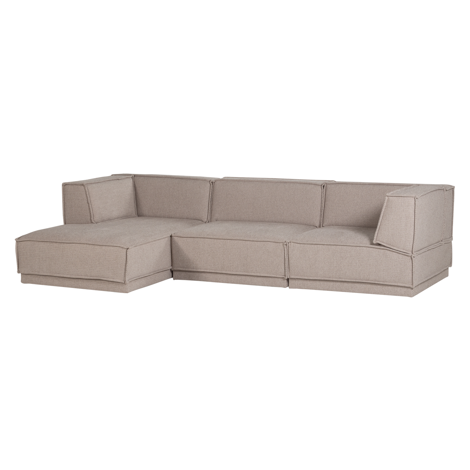 Left-facing Corner Sofa MANU in Beige Chenille