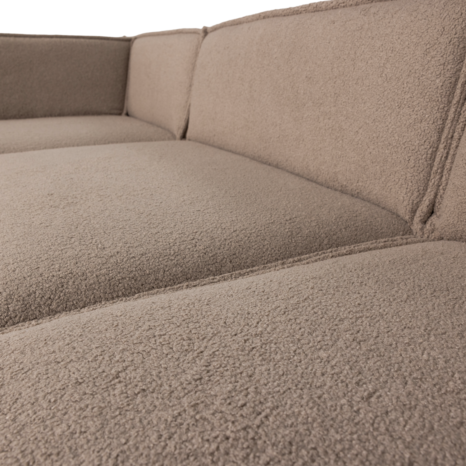 Left-facing Corner Sofa MANU Beige Lambskin