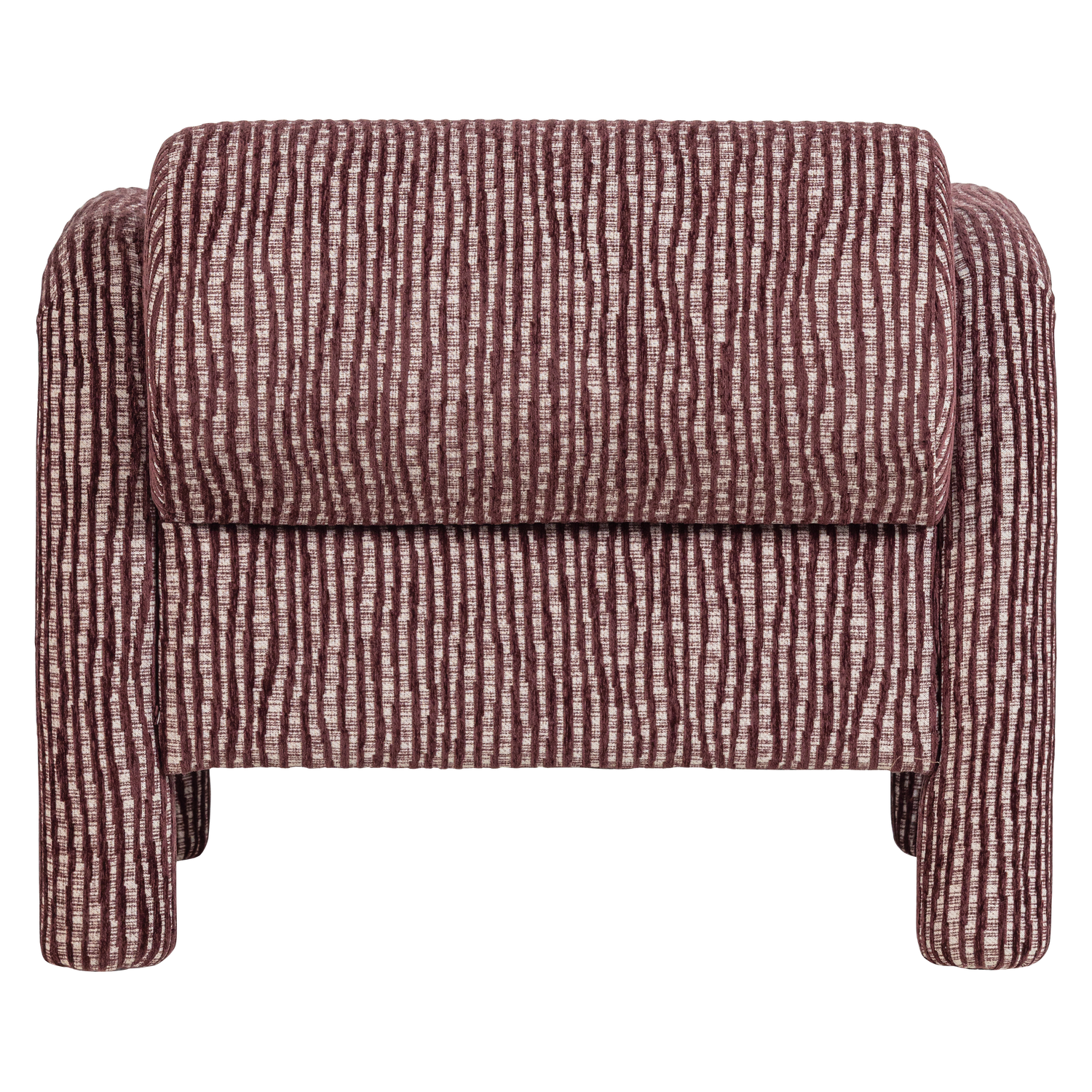 LENNY Armchair in Gray with Burgundy