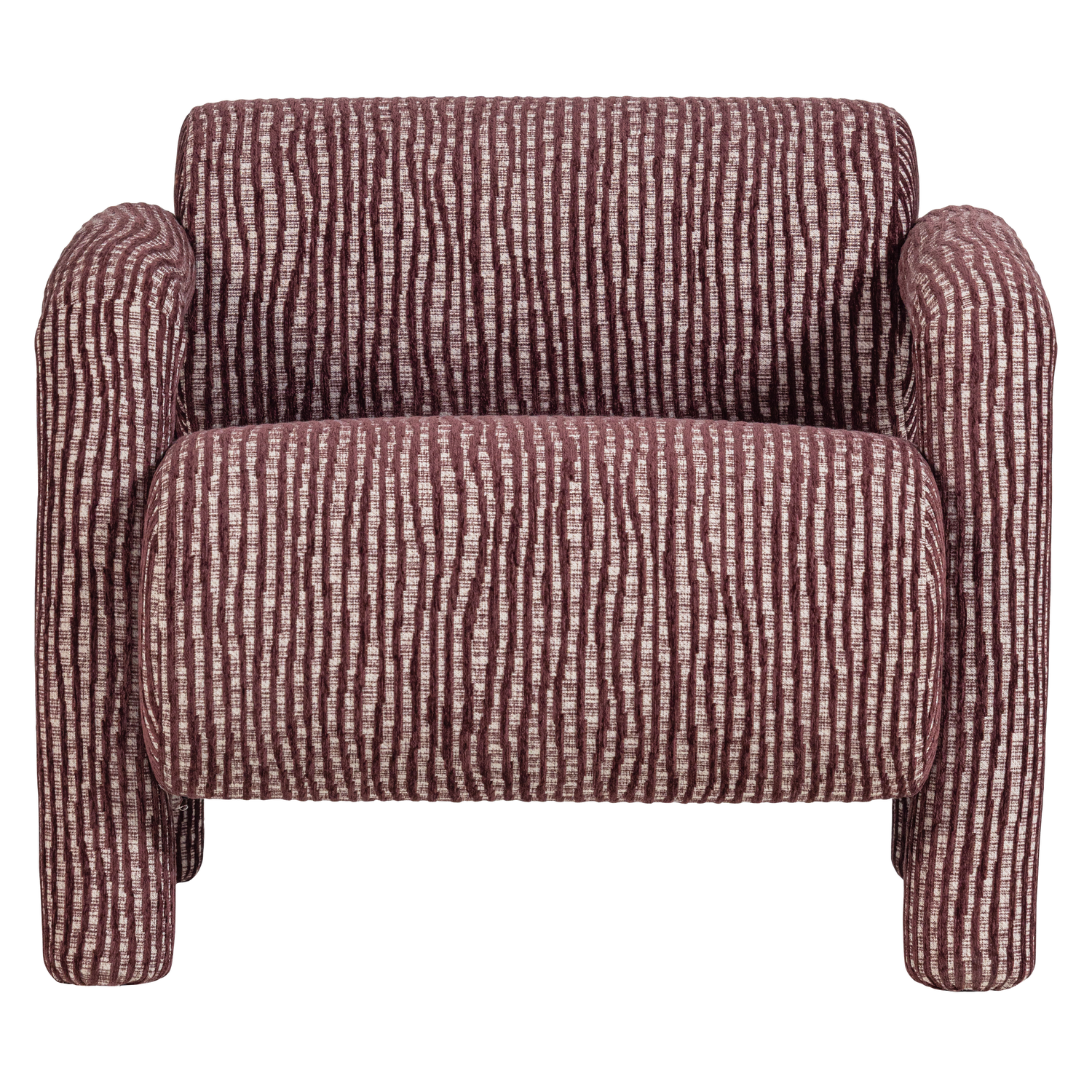 LENNY Armchair in Gray with Burgundy