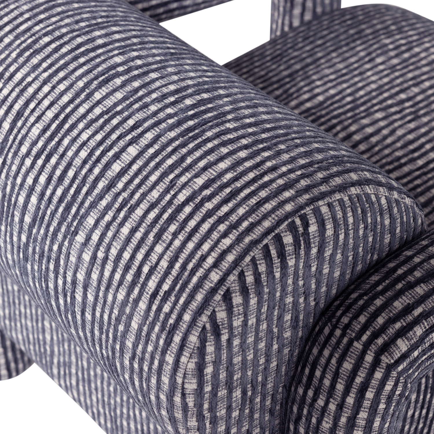 LENNY Armchair in Gray with Blue